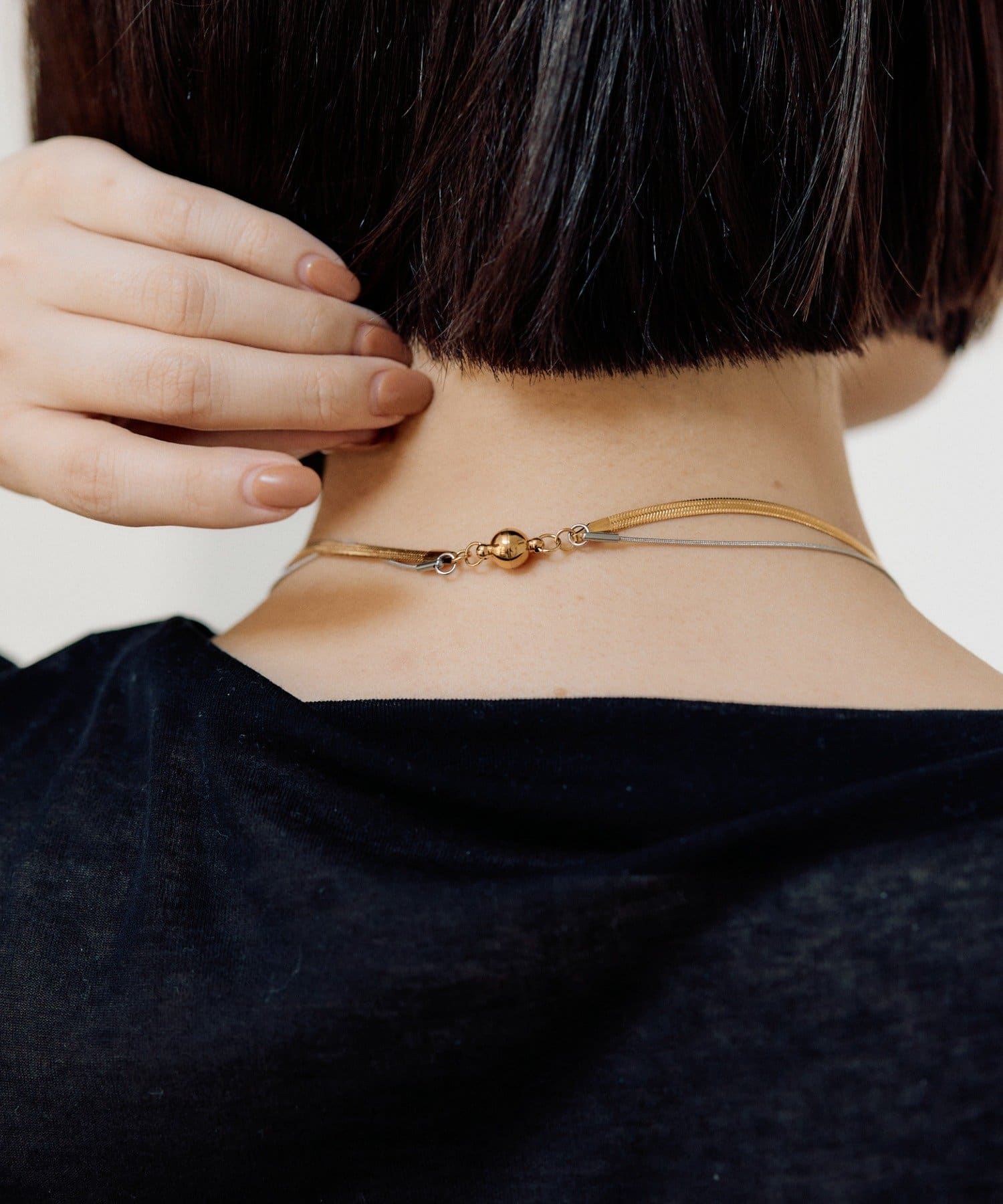 OUTLET(アウトレット) 【ear PAPILLONNER】マグネット２連ネックレス