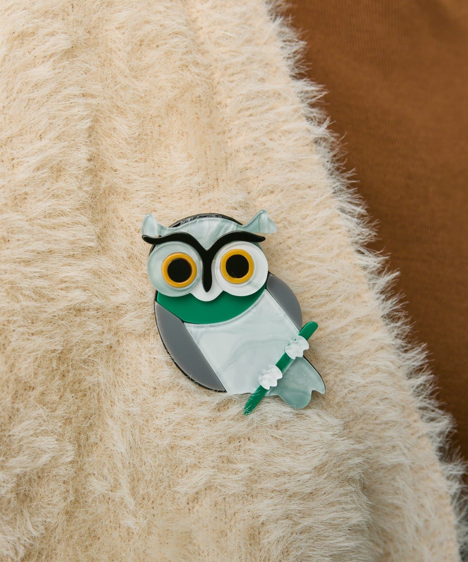 OUTLET(アウトレット) 【ear PAPILLONNER】森のミミズクブローチ