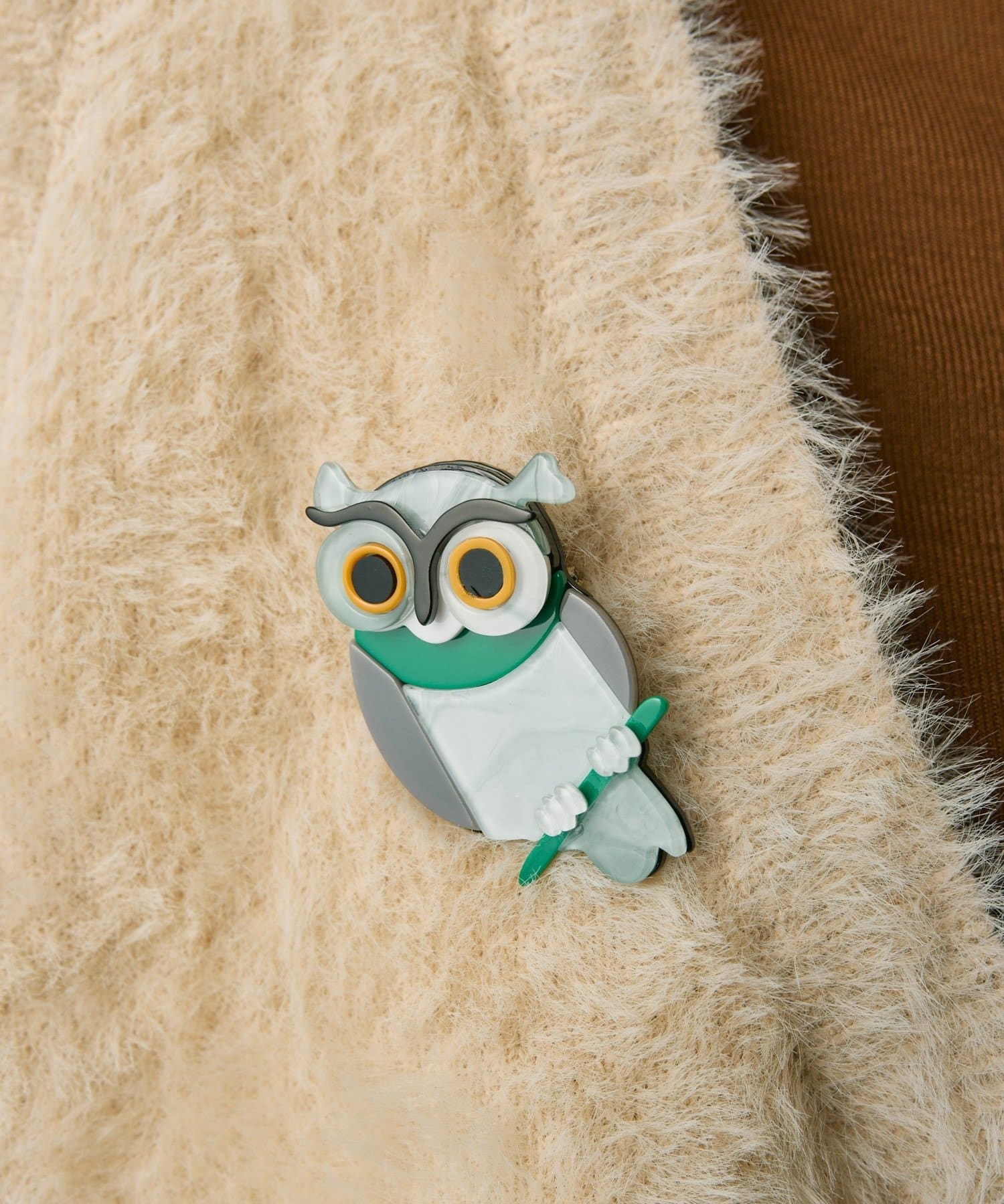 OUTLET(アウトレット) 【ear PAPILLONNER】森のミミズクブローチ