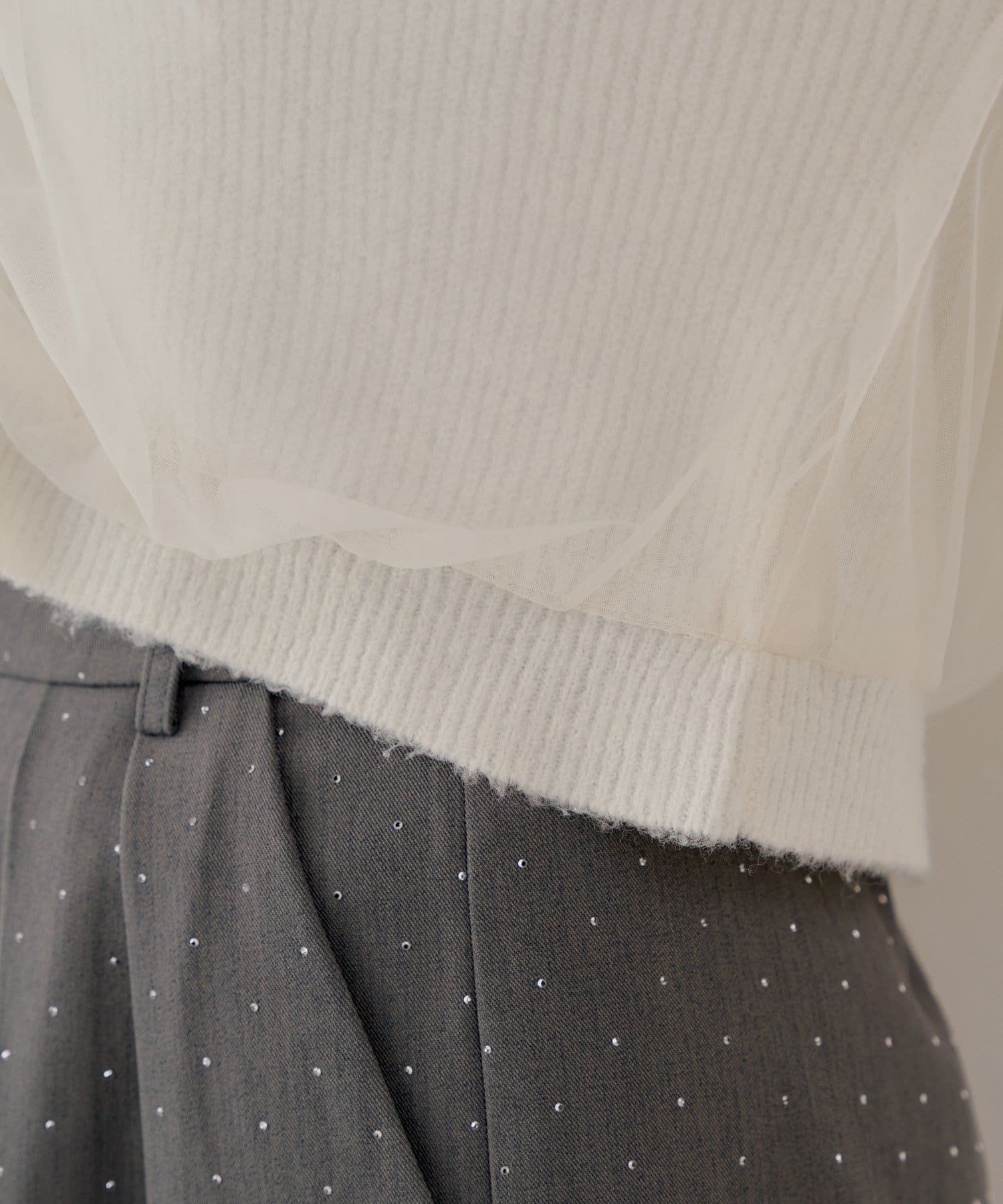 OUTLET(アウトレット) 【Chico】チュールレイヤードボリュームニット