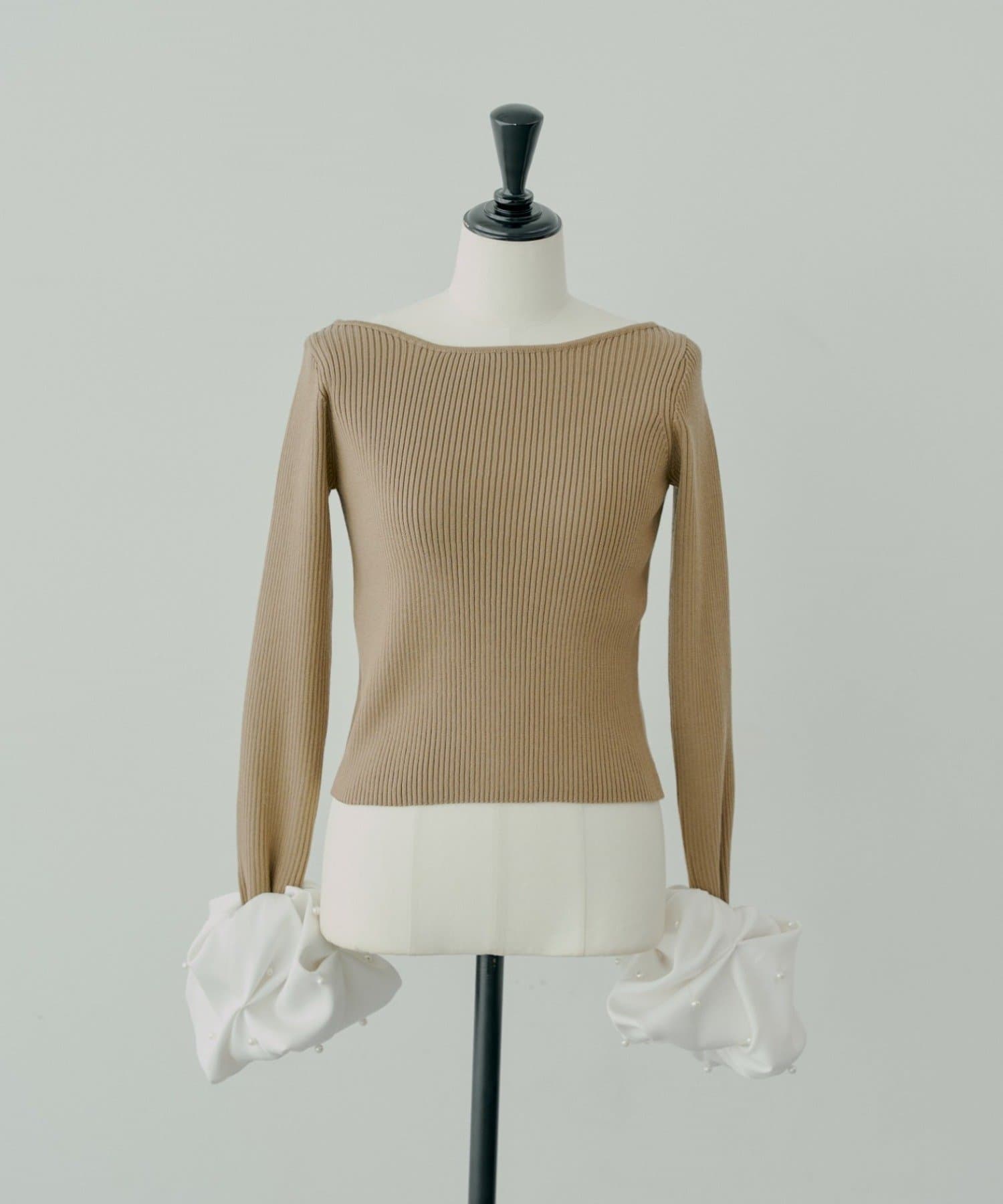 OUTLET(アウトレット) 【Chico】バルーンパールスリーブニット