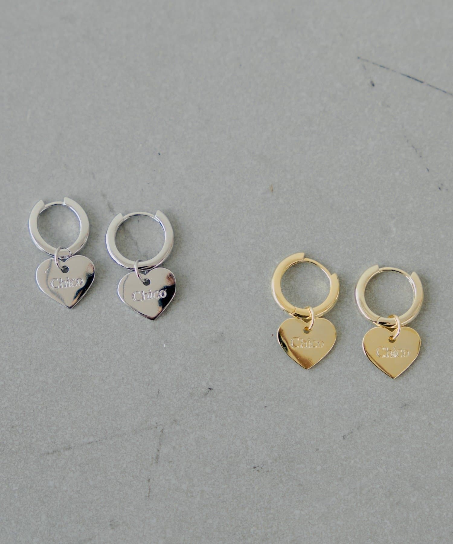 OUTLET(アウトレット) 【Chico】ハートデザインフープピアス