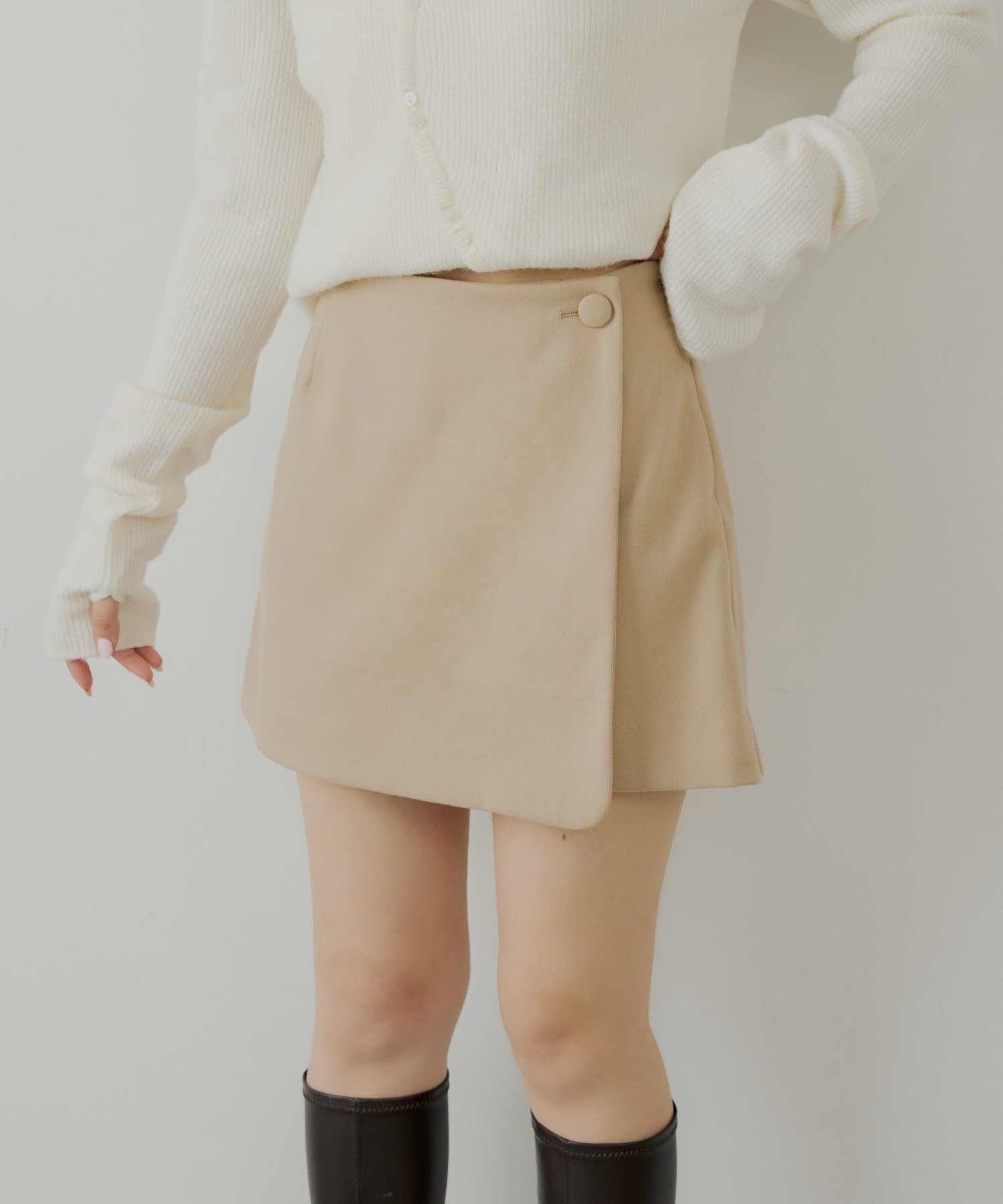 OUTLET(アウトレット) 【Chico】フロントラップミニスカパン