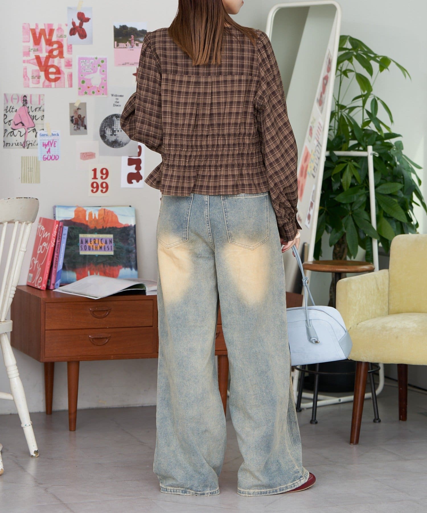 OUTLET(アウトレット) 【Ciaopanic】チェックリボンブラウス