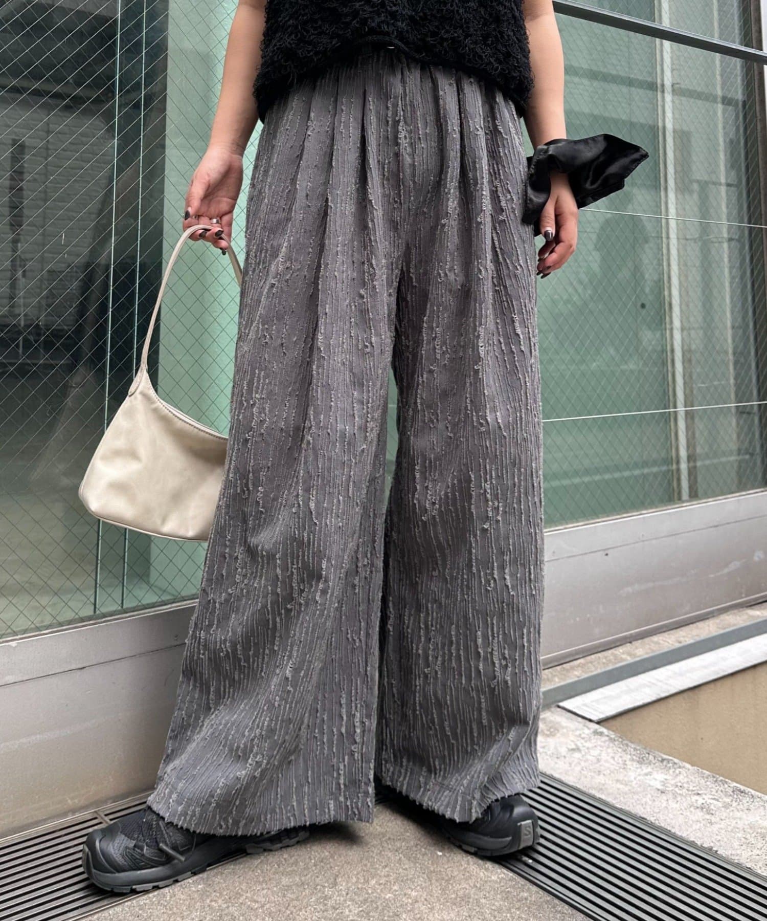 OUTLET(アウトレット) 【CIAOPANIC TYPY】ジャガードタックワイドパンツ