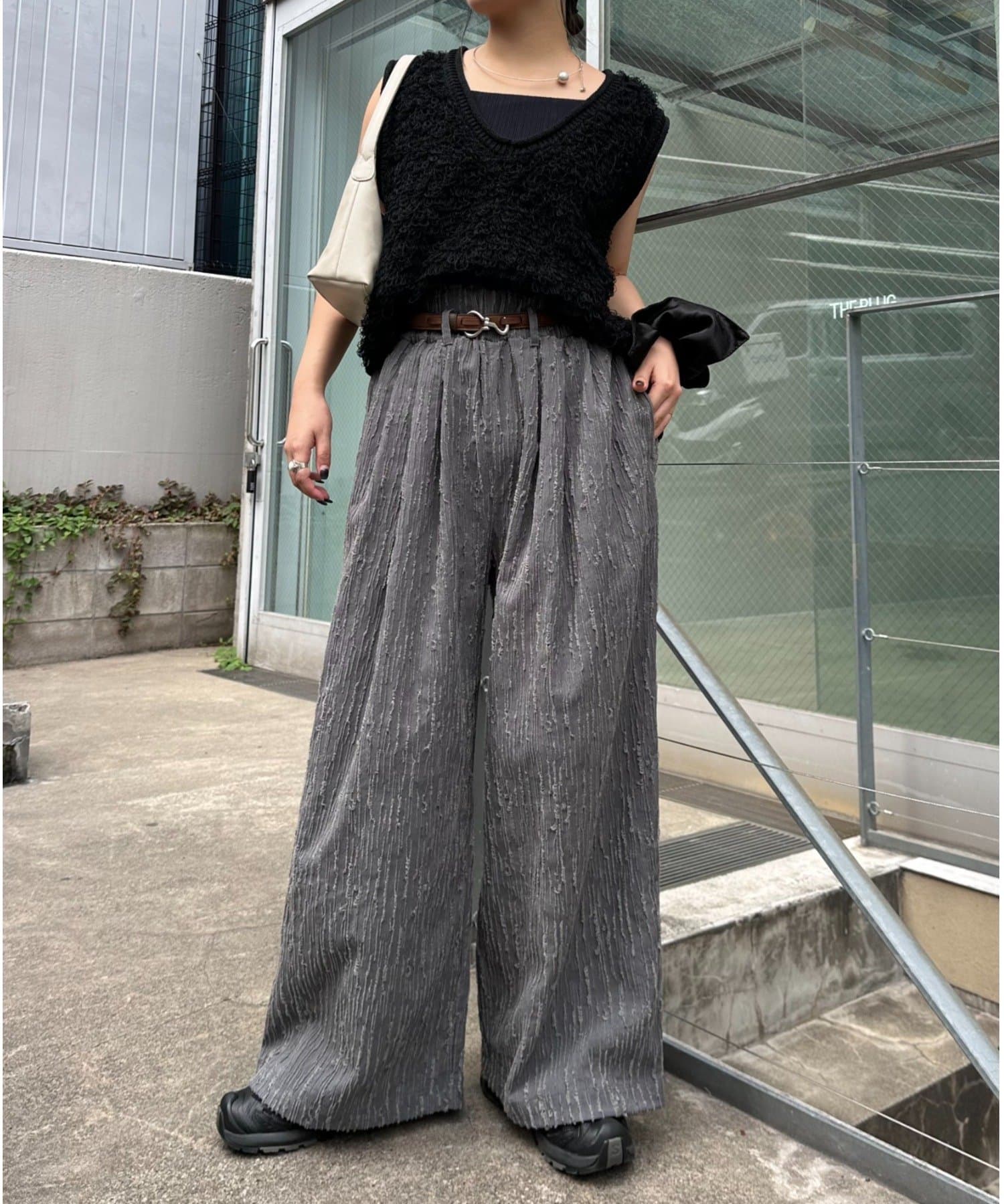 OUTLET(アウトレット) 【CIAOPANIC TYPY】ジャガードタックワイドパンツ