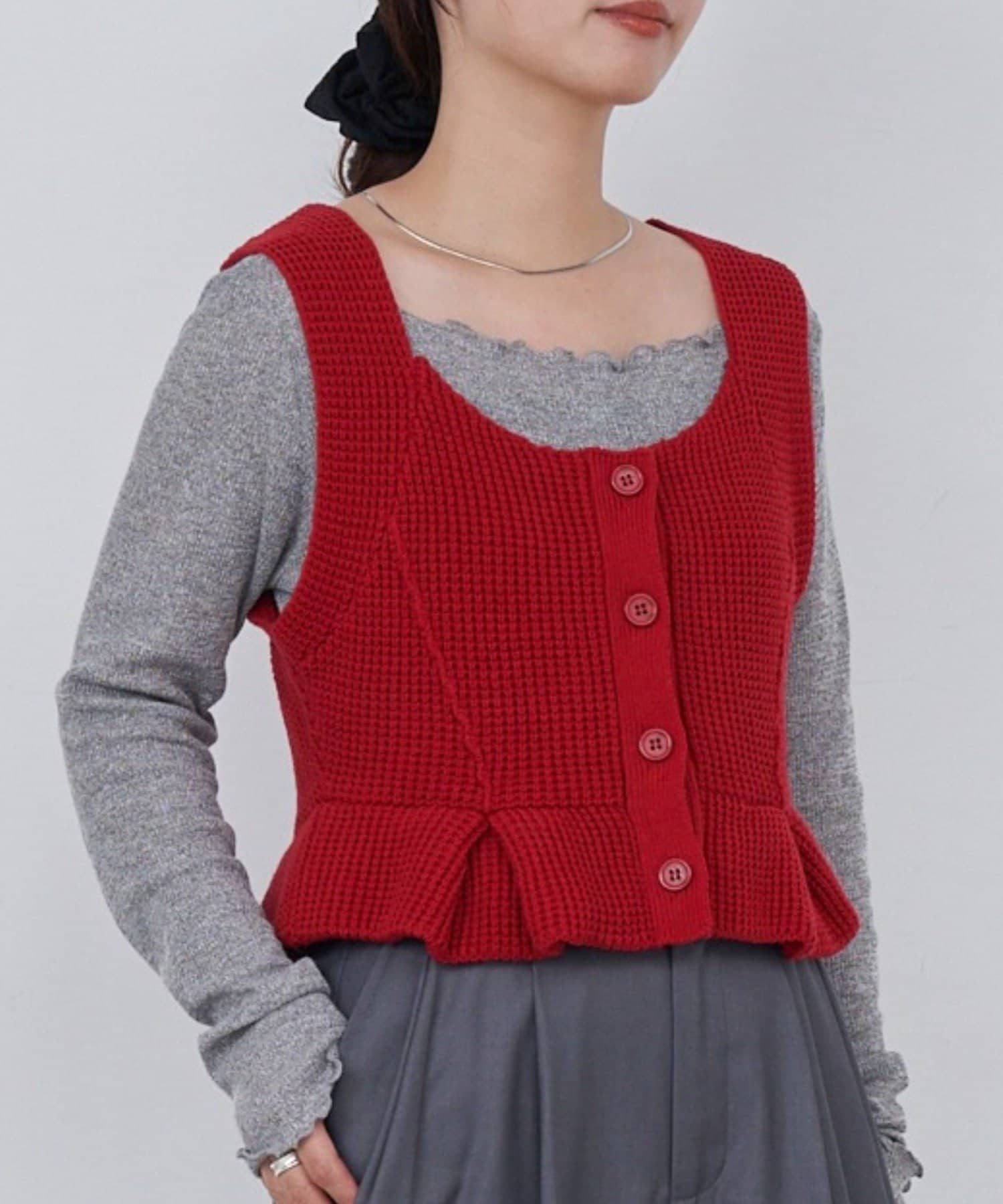 OUTLET(アウトレット) 【Kastane】B ワッフルニットビスチェ