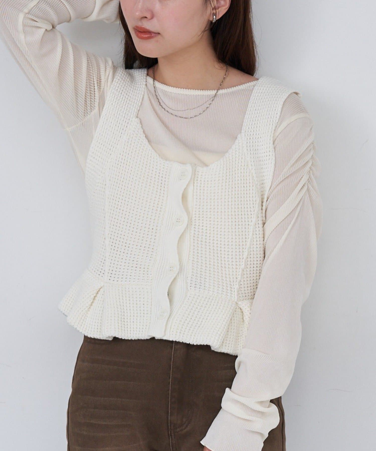 OUTLET(アウトレット) 【Kastane】B ワッフルニットビスチェ