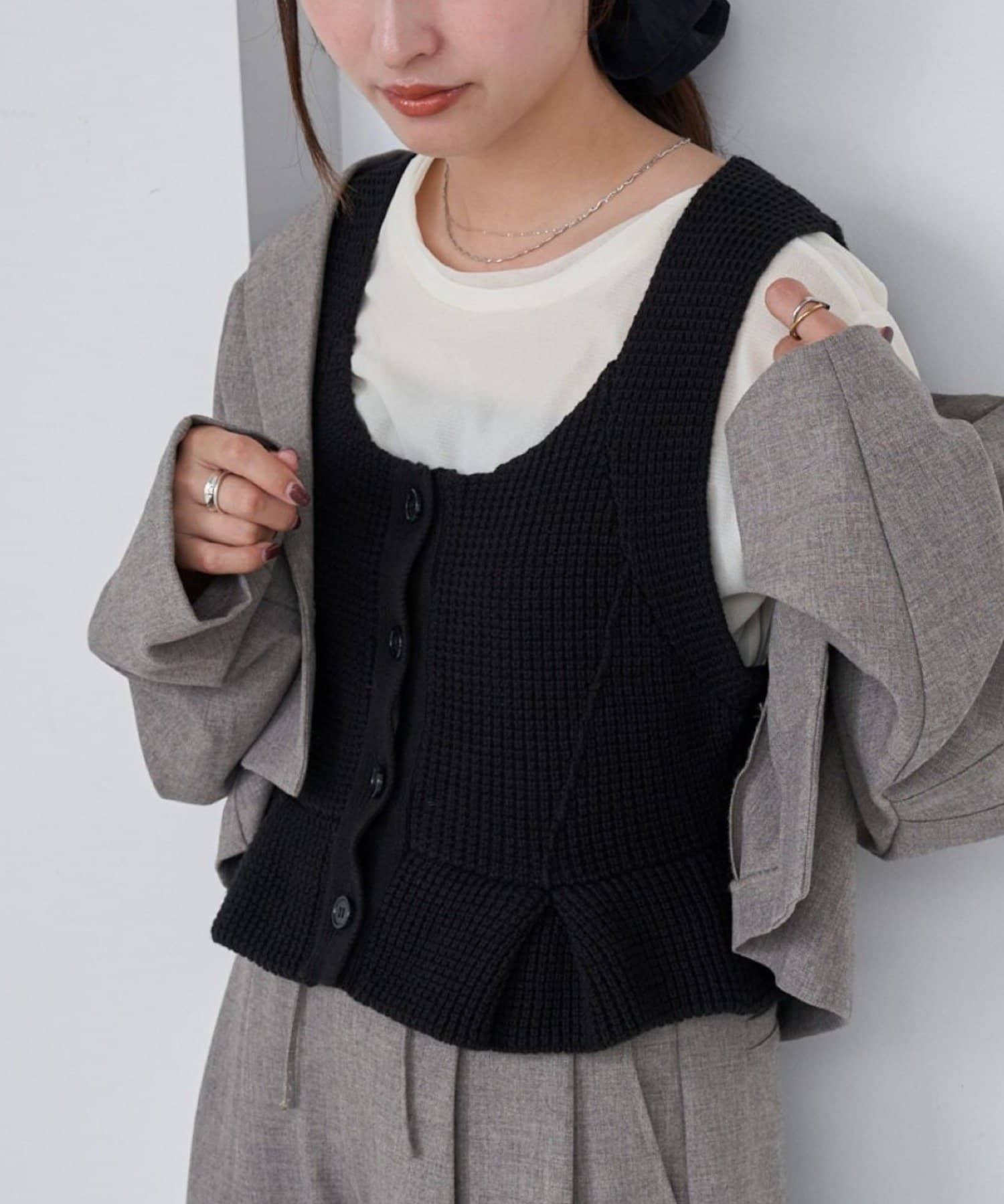 OUTLET(アウトレット) 【Kastane】B ワッフルニットビスチェ