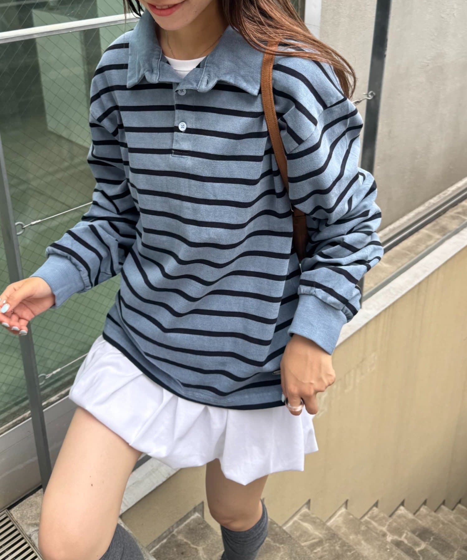 OUTLET(アウトレット) 【CIAOPANIC TYPY】ボーダー襟付きトップス