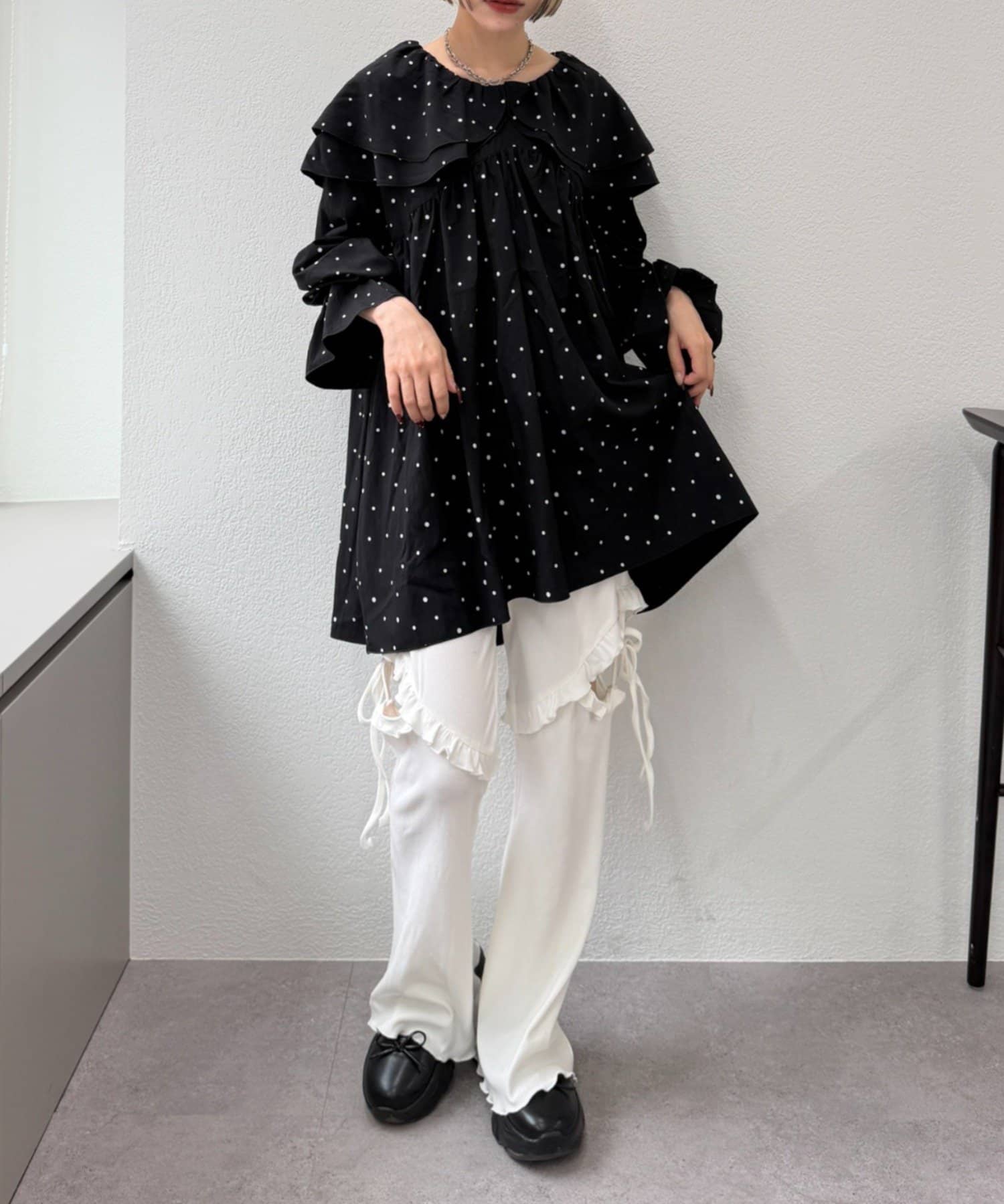 OUTLET(アウトレット) 【w closet】リボンフリルパンツ