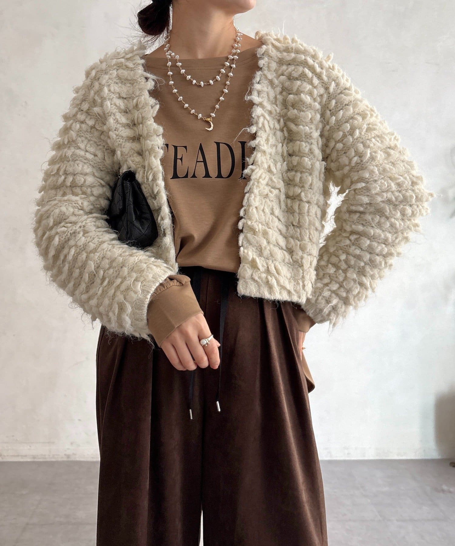 OUTLET(アウトレット) 【DouDou】ループヤーンニットジャケット