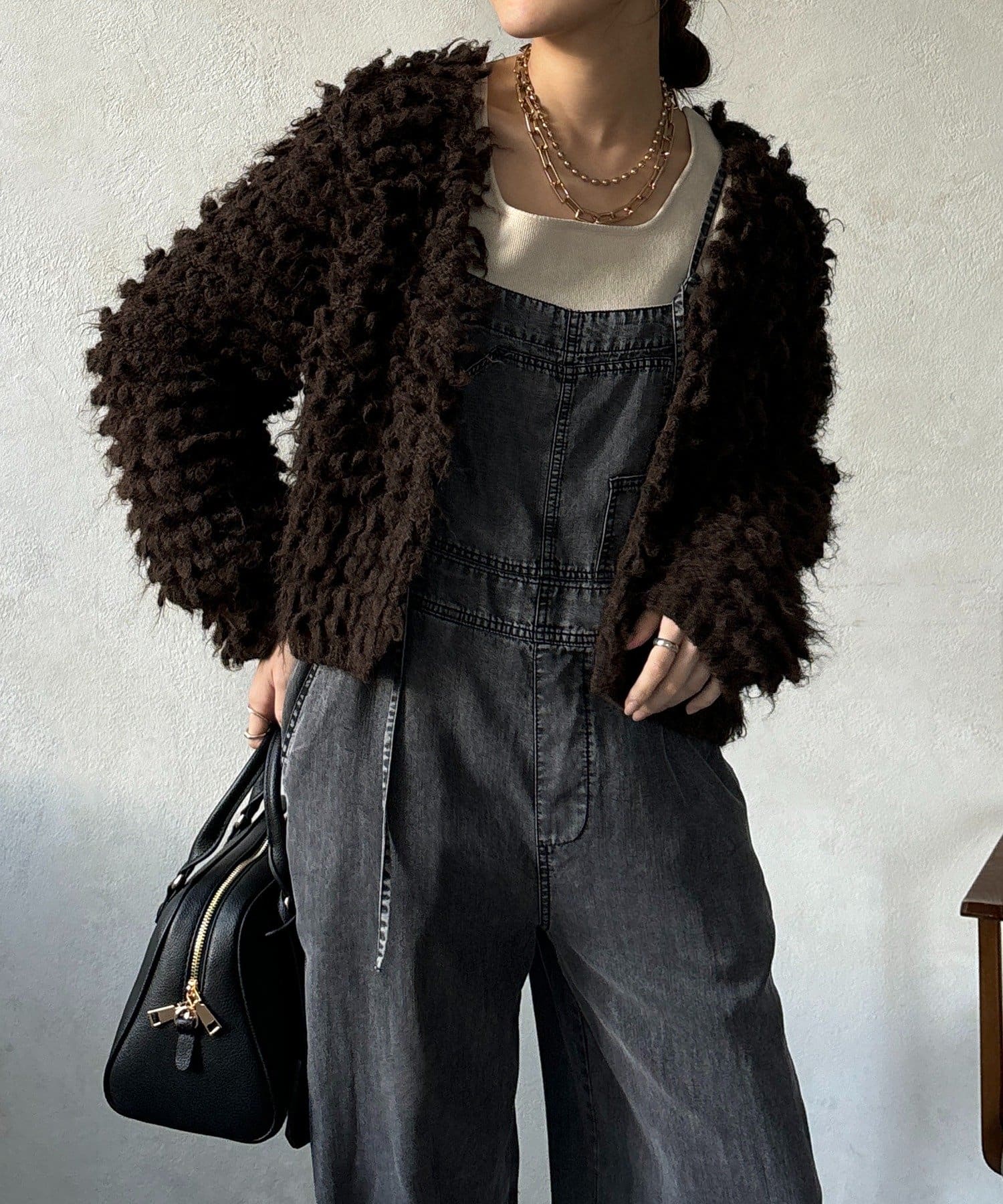 OUTLET(アウトレット) 【DouDou】ループヤーンニットジャケット