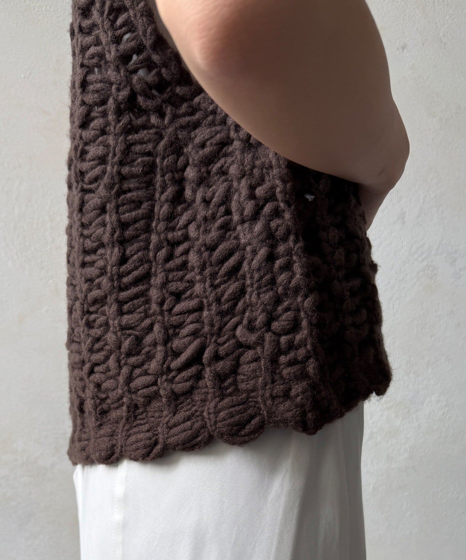 OUTLET(アウトレット) 【DouDou】ケーブル編みローゲージニットベスト