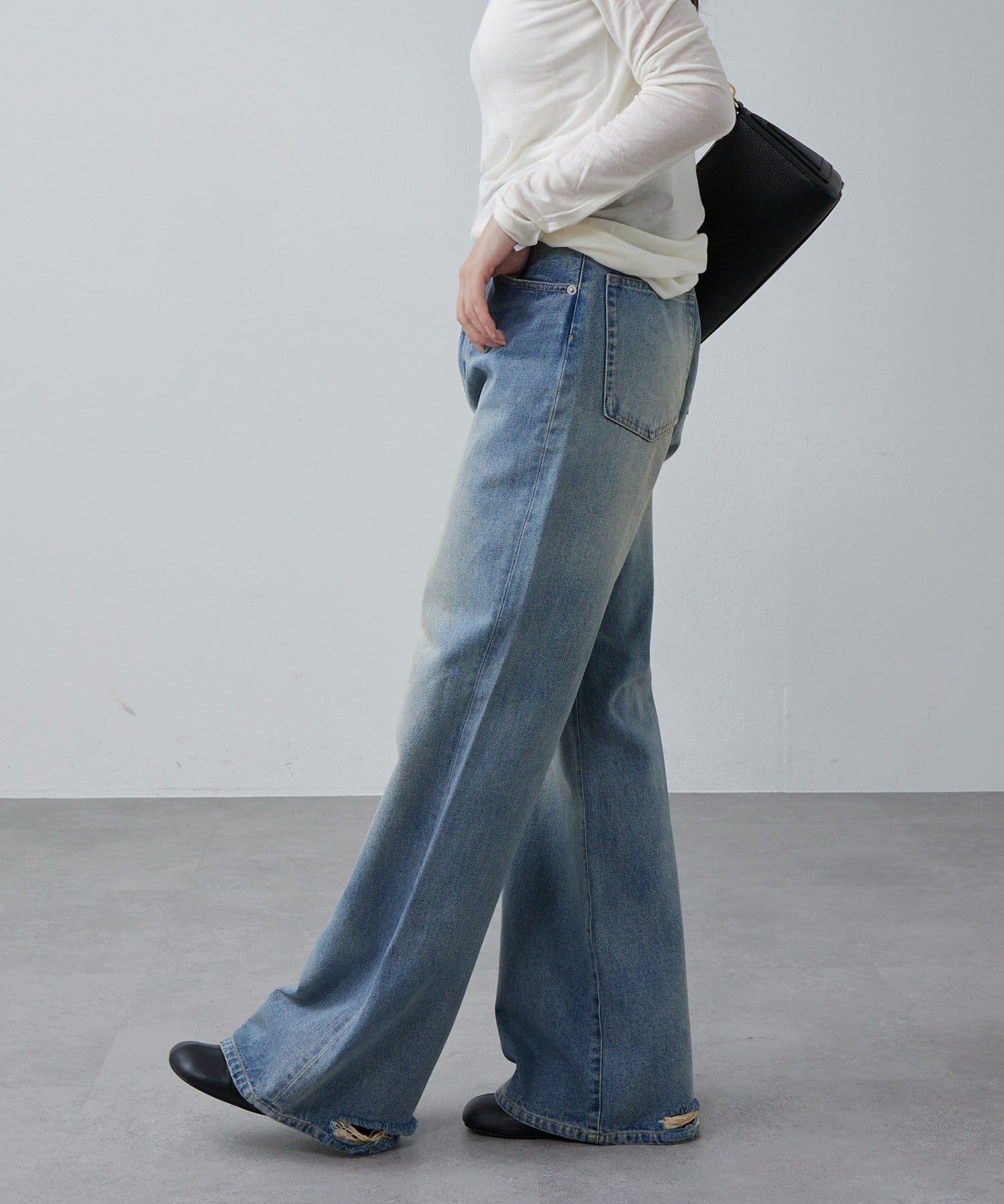 Lui's】裾ダメージフレアデニム | OUTLET(アウトレット)レディース