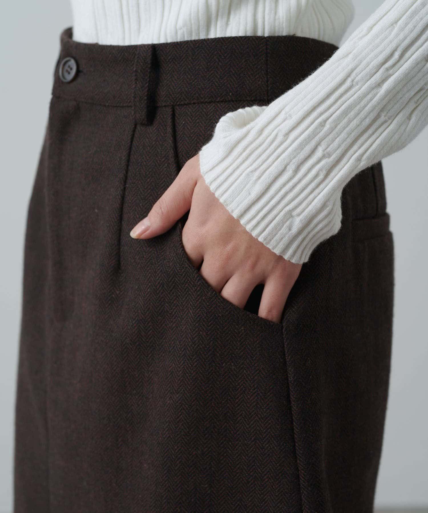 OUTLET(アウトレット) 【Lui's】ヘリンボーンミニスカート