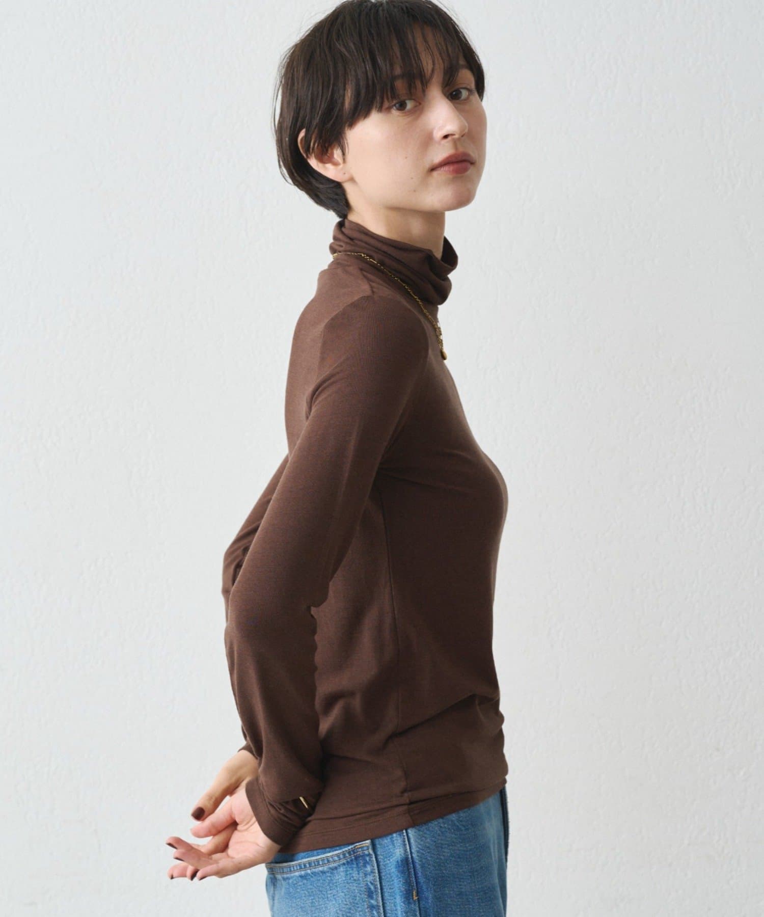 OUTLET(アウトレット) 【earthy_】ベーシックタートルカットソー