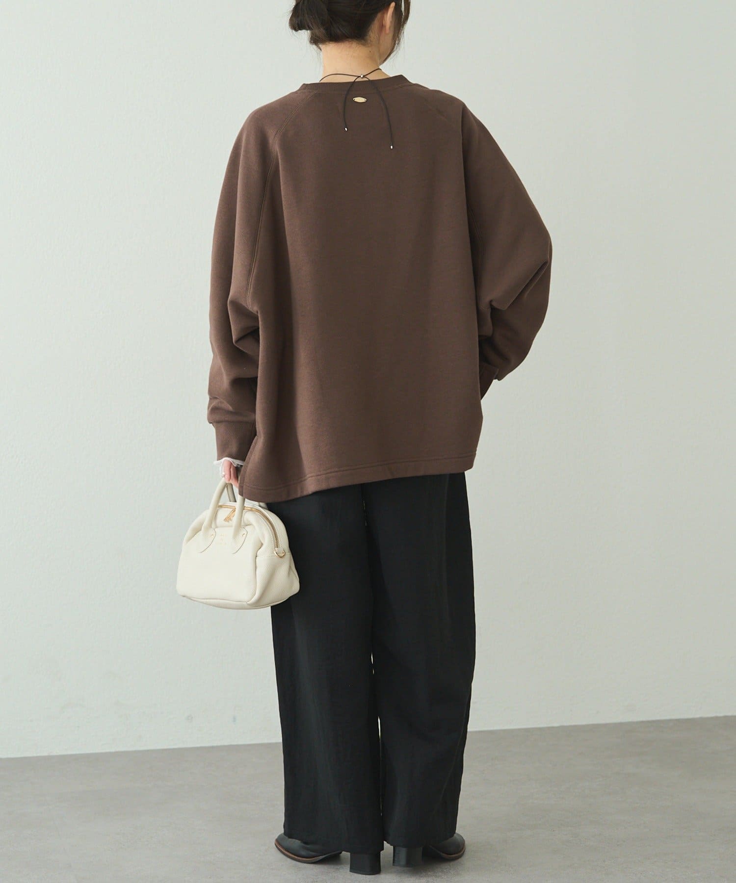 PUAL CE CIN(ピュアルセシン) 裏起毛ポンチョスウェットプルオーバー