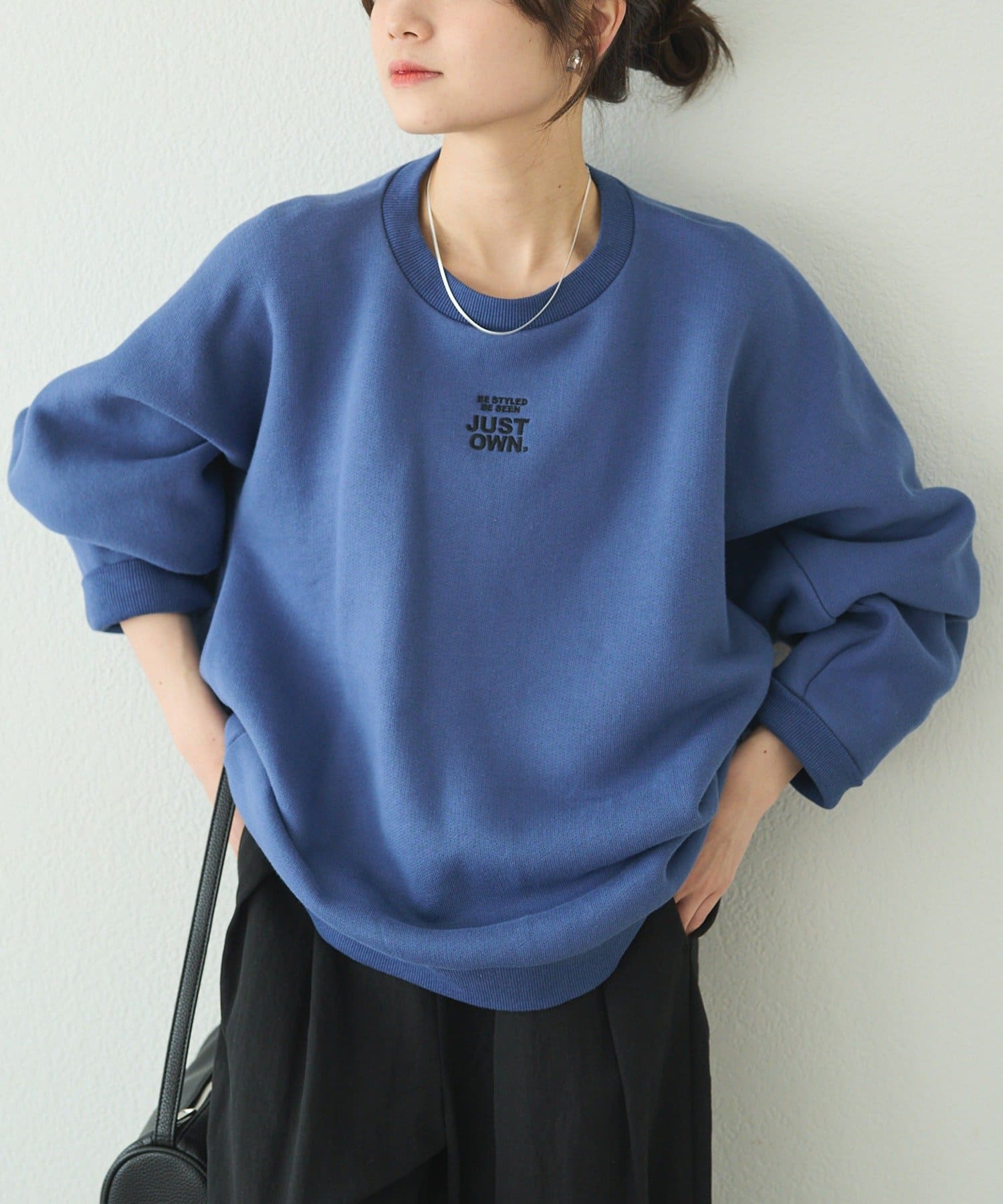 PUAL CE CIN(ピュアルセシン) 裏ボアロゴ刺繍スウェット