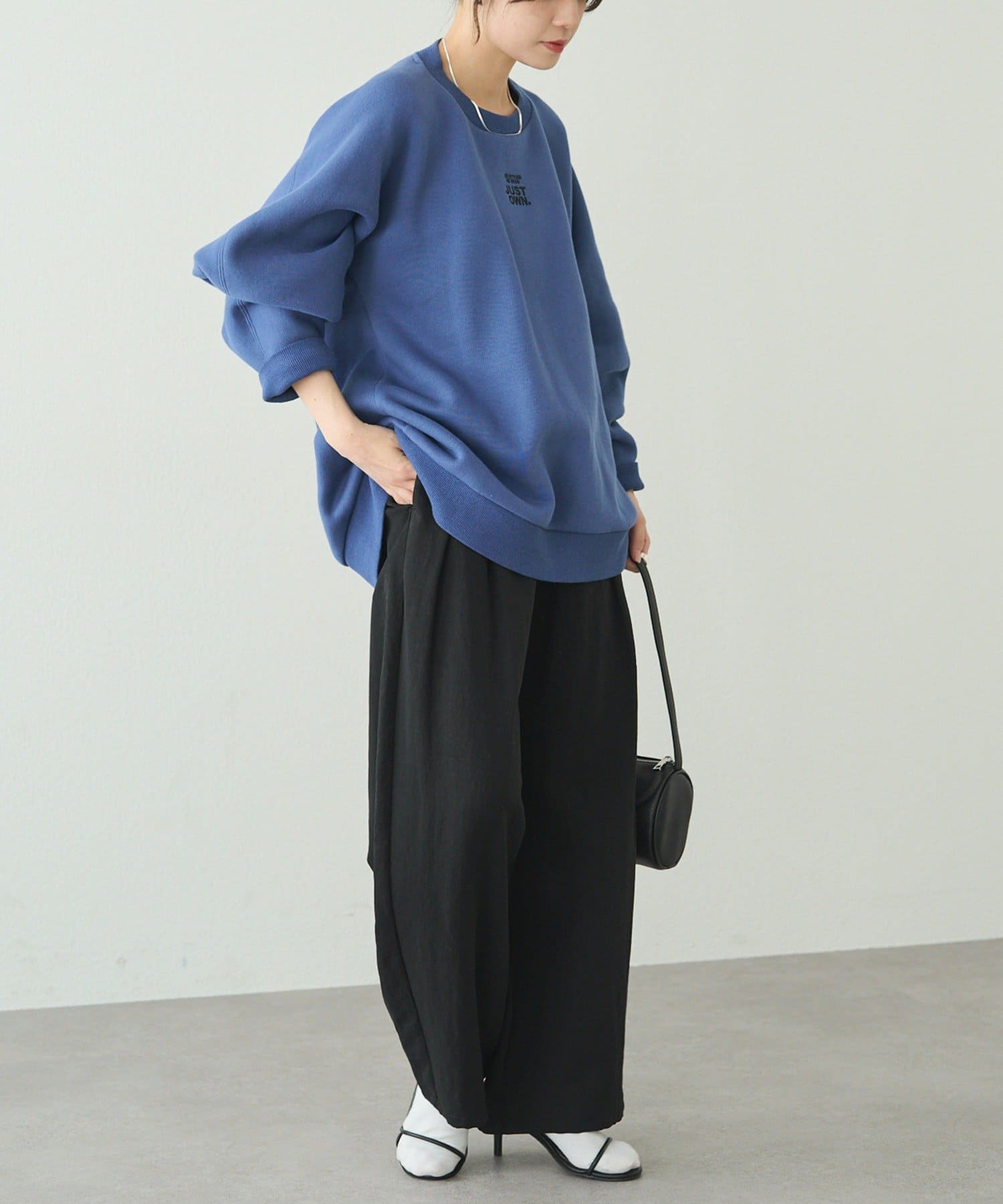 PUAL CE CIN(ピュアルセシン) 裏ボアロゴ刺繍スウェット