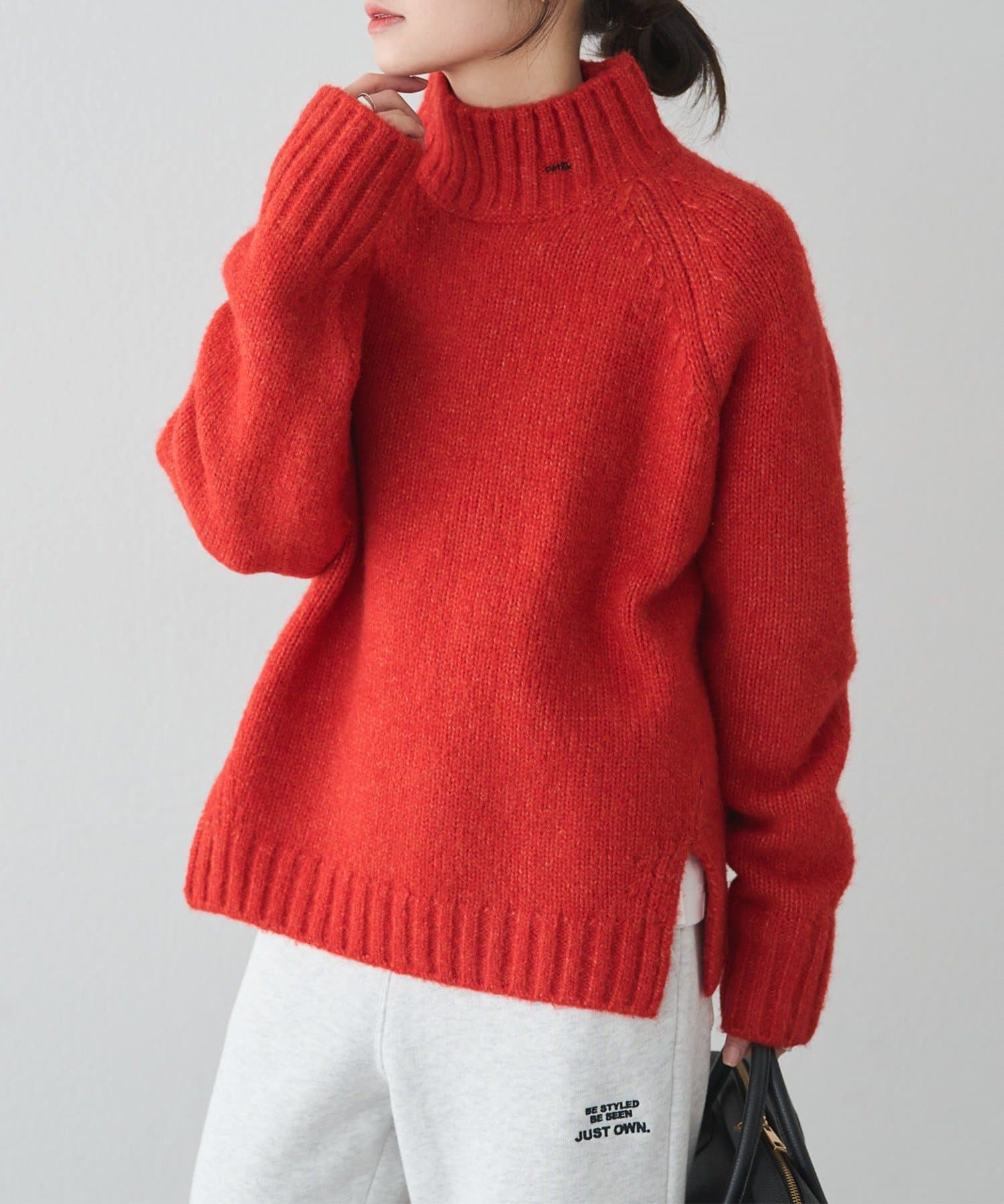 PUAL CE CIN(ピュアルセシン) アルパカ混ハイネックニットプルオーバー