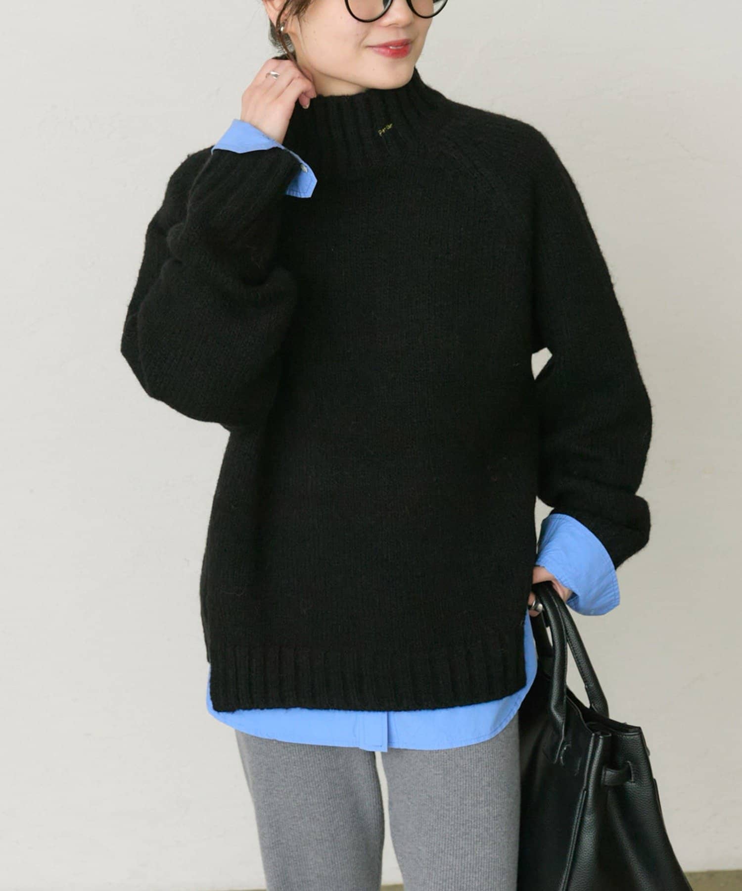 PUAL CE CIN(ピュアルセシン) アルパカ混ハイネックニットプルオーバー