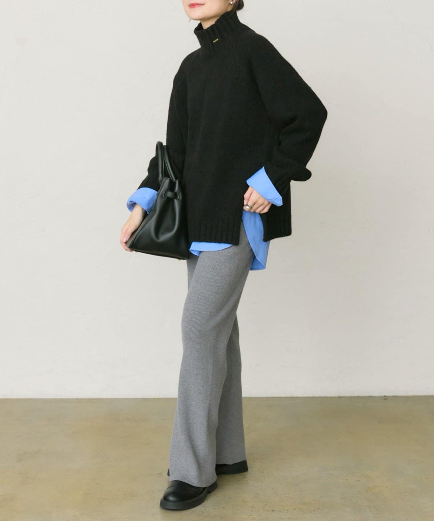 PUAL CE CIN(ピュアルセシン) アルパカ混ハイネックニットプルオーバー