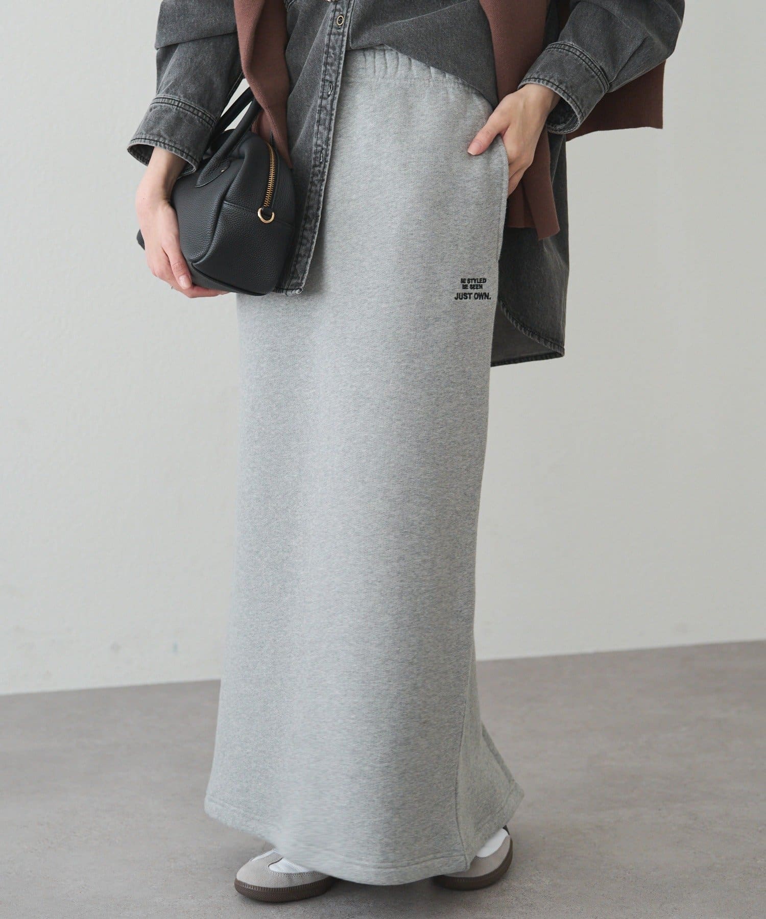 PUAL CE CIN(ピュアルセシン) 裏ボアスウェットスカート