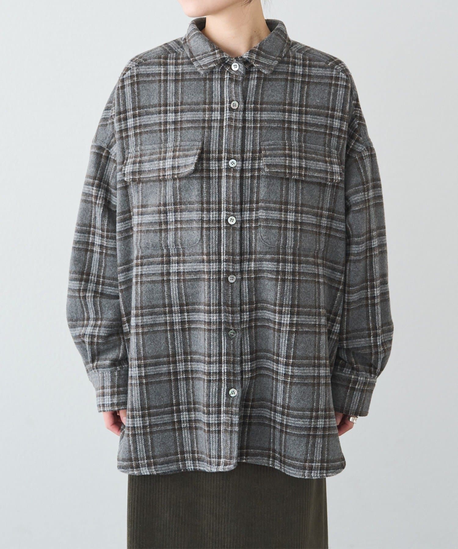 PUAL CE CIN(ピュアルセシン) 起毛チェックシャツ