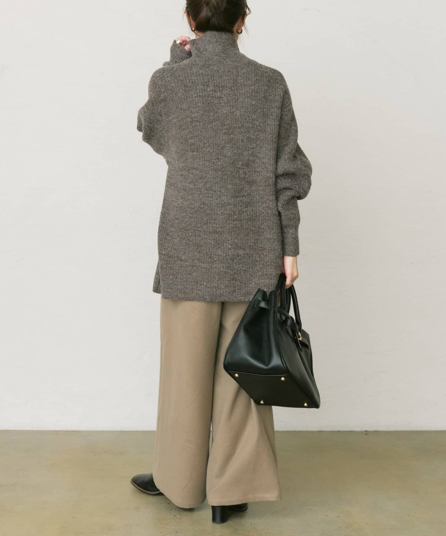 PUAL CE CIN(ピュアルセシン) ネップハイネックニットプルオーバー