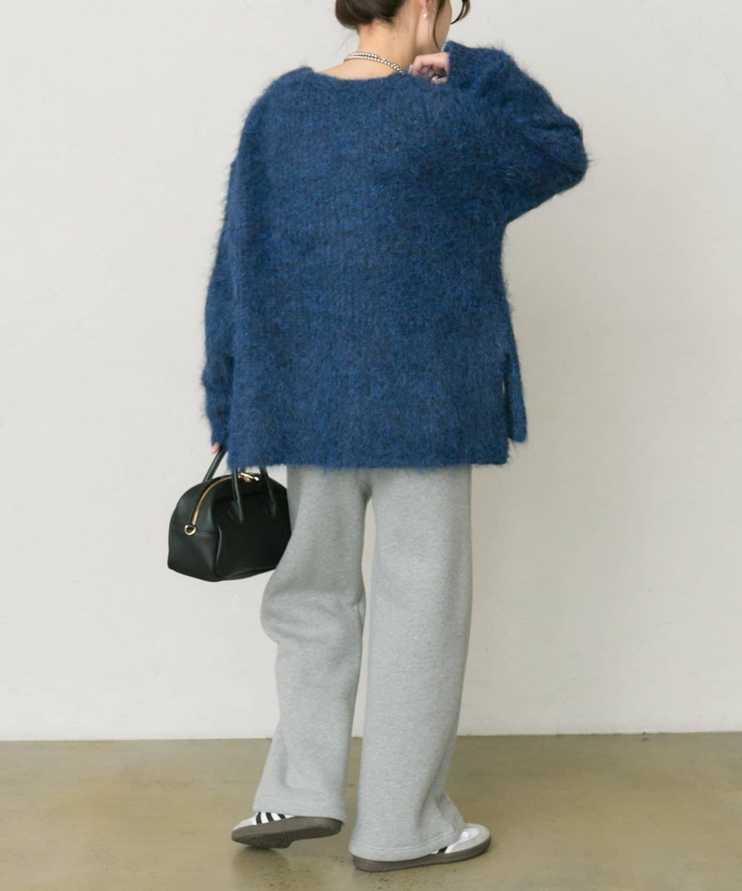 PUAL CE CIN(ピュアルセシン) 起毛Vネックニットプルオーバー