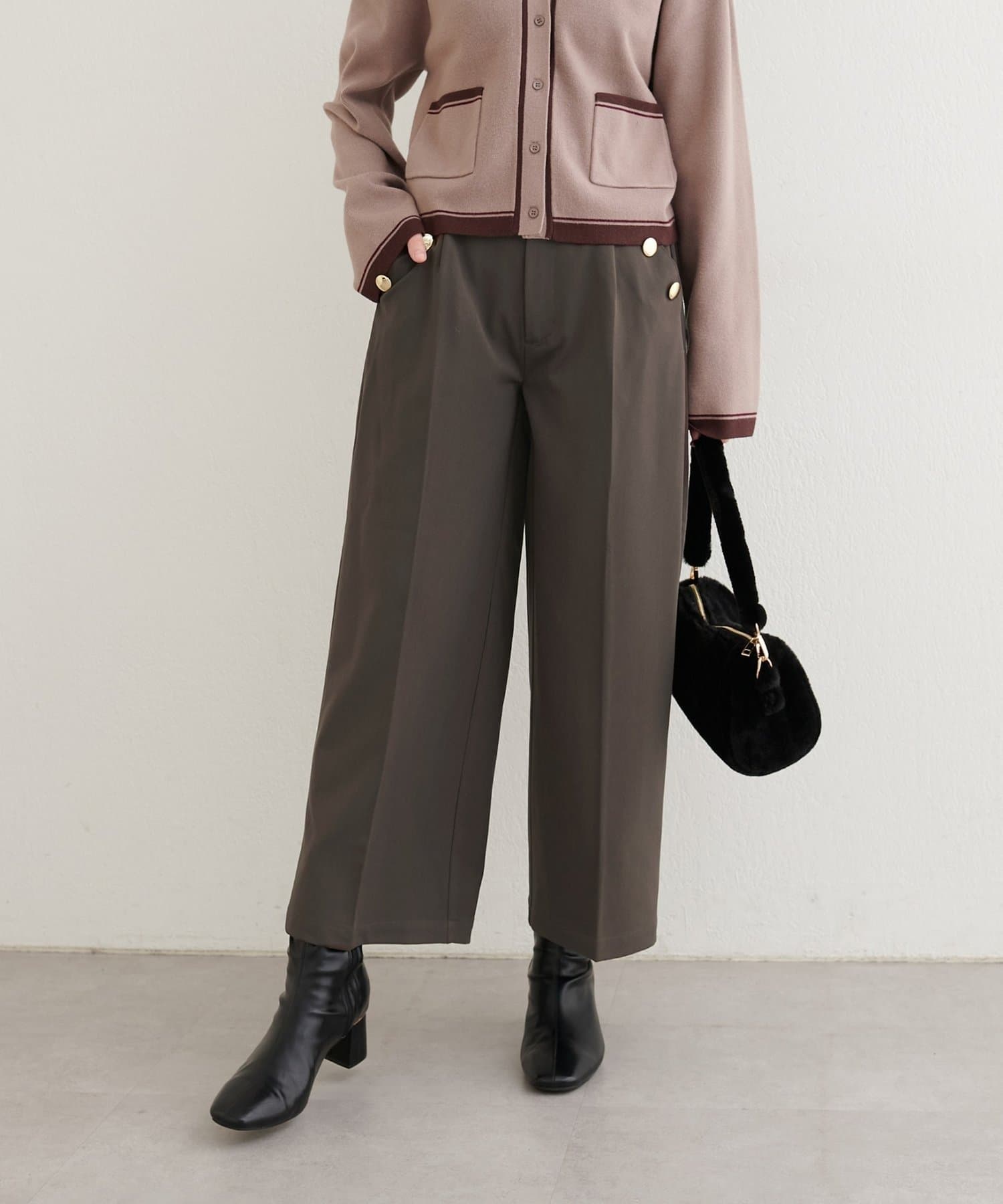 NICE CLAUP / OLIVE des OLIVE OUTLET(ナイスクラップ  / オリーブ デ オリーブ アウトレット) 【EVERY.VERY niceclaup】サイドボタンパンツ