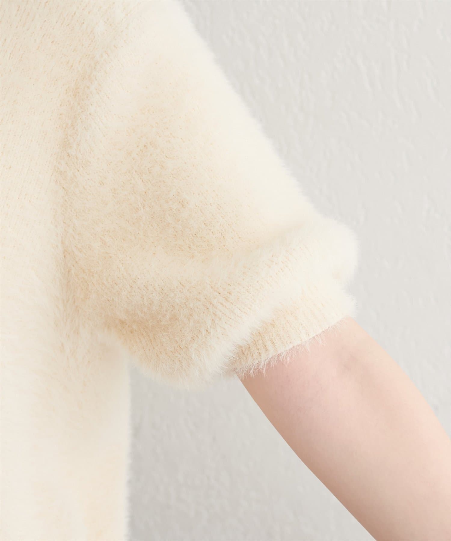 NICE CLAUP / OLIVE des OLIVE OUTLET(ナイスクラップ  / オリーブ デ オリーブ アウトレット) 【EVERY.VERY niceclaup】フェザーヤーン半袖ニットプルオーバー