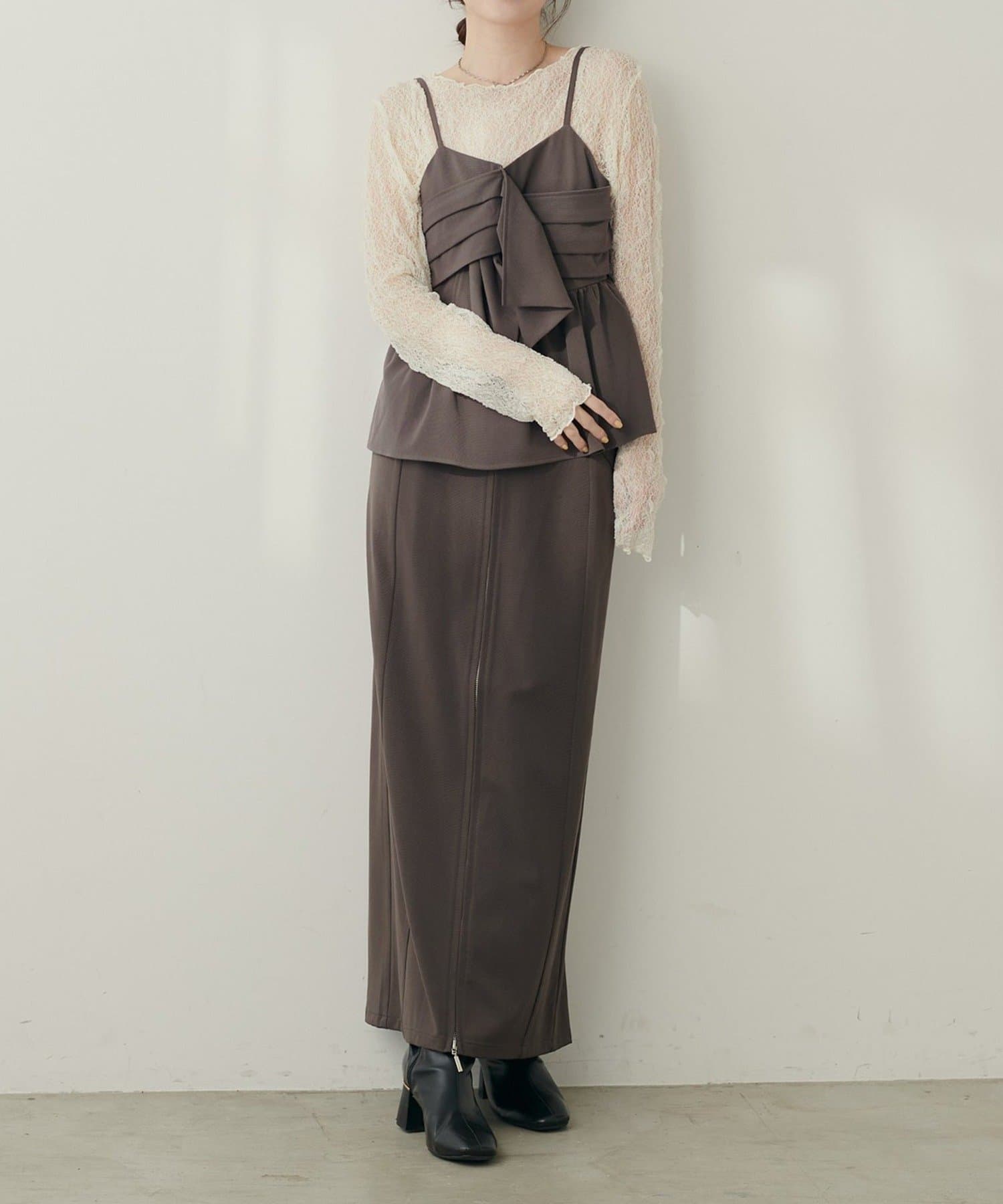 NICE CLAUP / OLIVE des OLIVE OUTLET(ナイスクラップ  / オリーブ デ オリーブ アウトレット) 【EVERY.VERY niceclaup】フラップポケットジップスカート