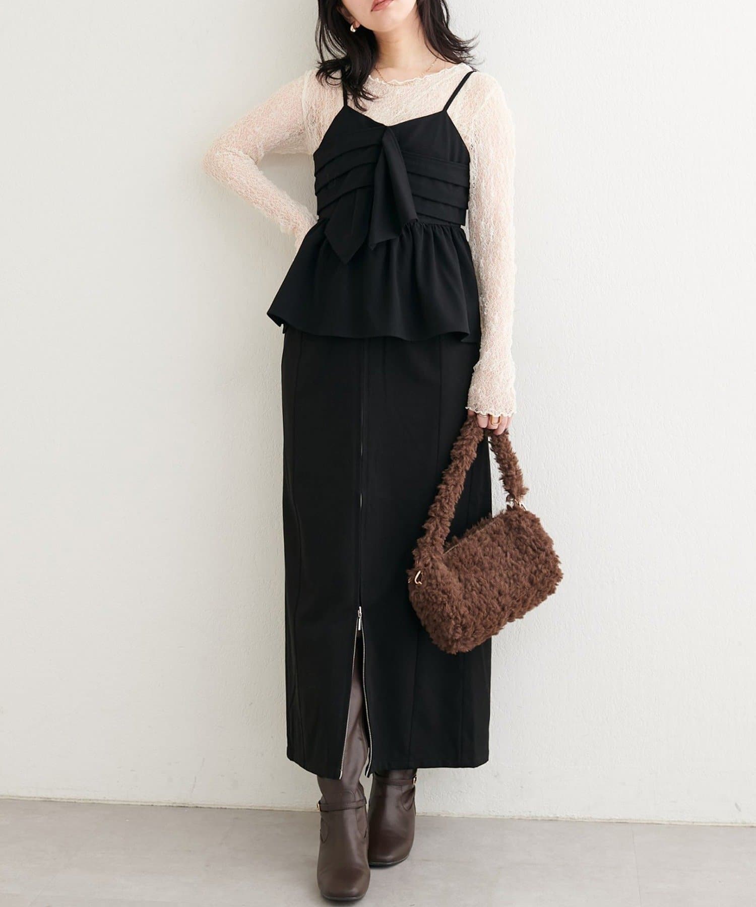 NICE CLAUP / OLIVE des OLIVE OUTLET(ナイスクラップ  / オリーブ デ オリーブ アウトレット) 【EVERY.VERY niceclaup】フラップポケットジップスカート