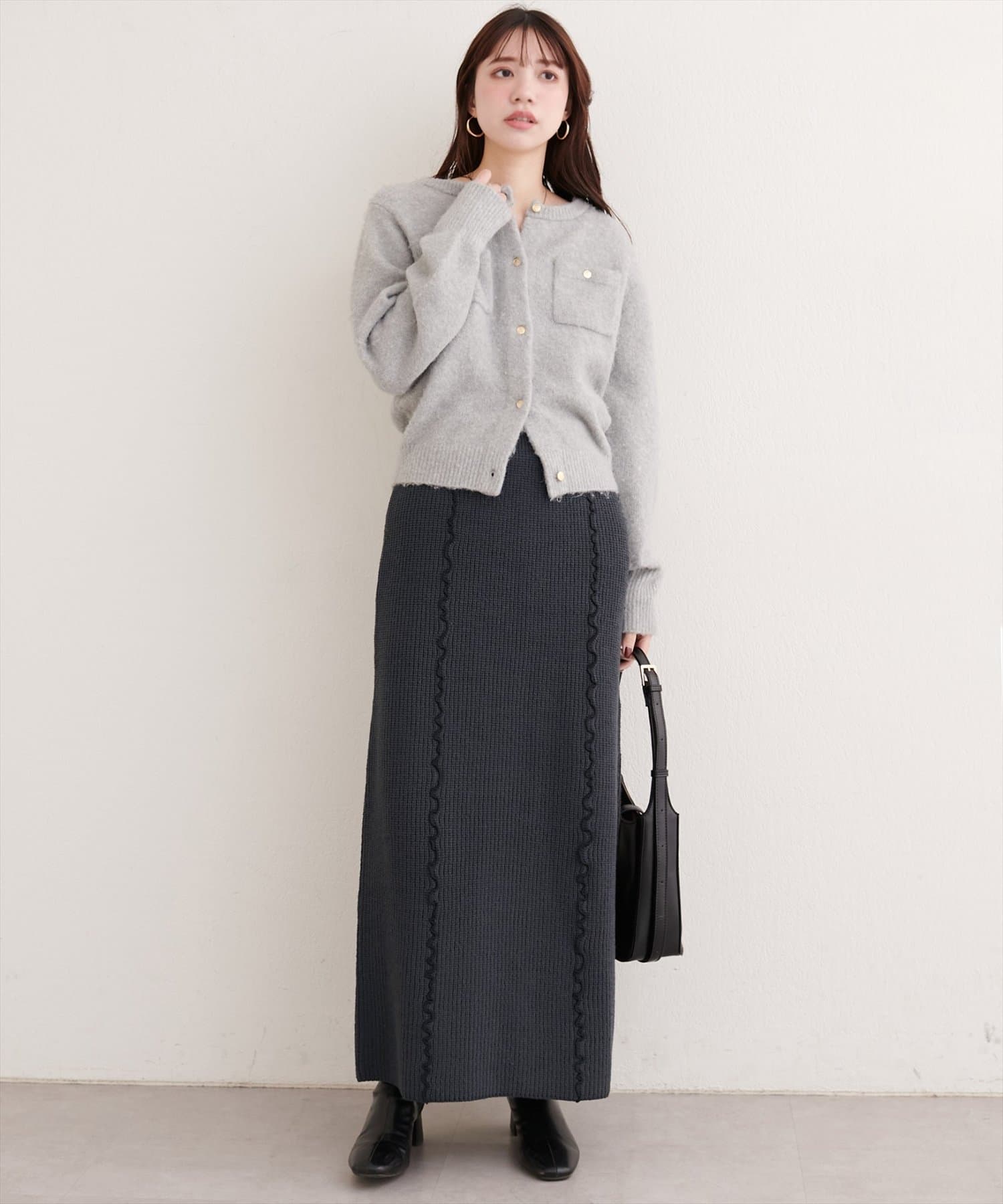 natural couture(ナチュラルクチュール) メロー使いニットスカート