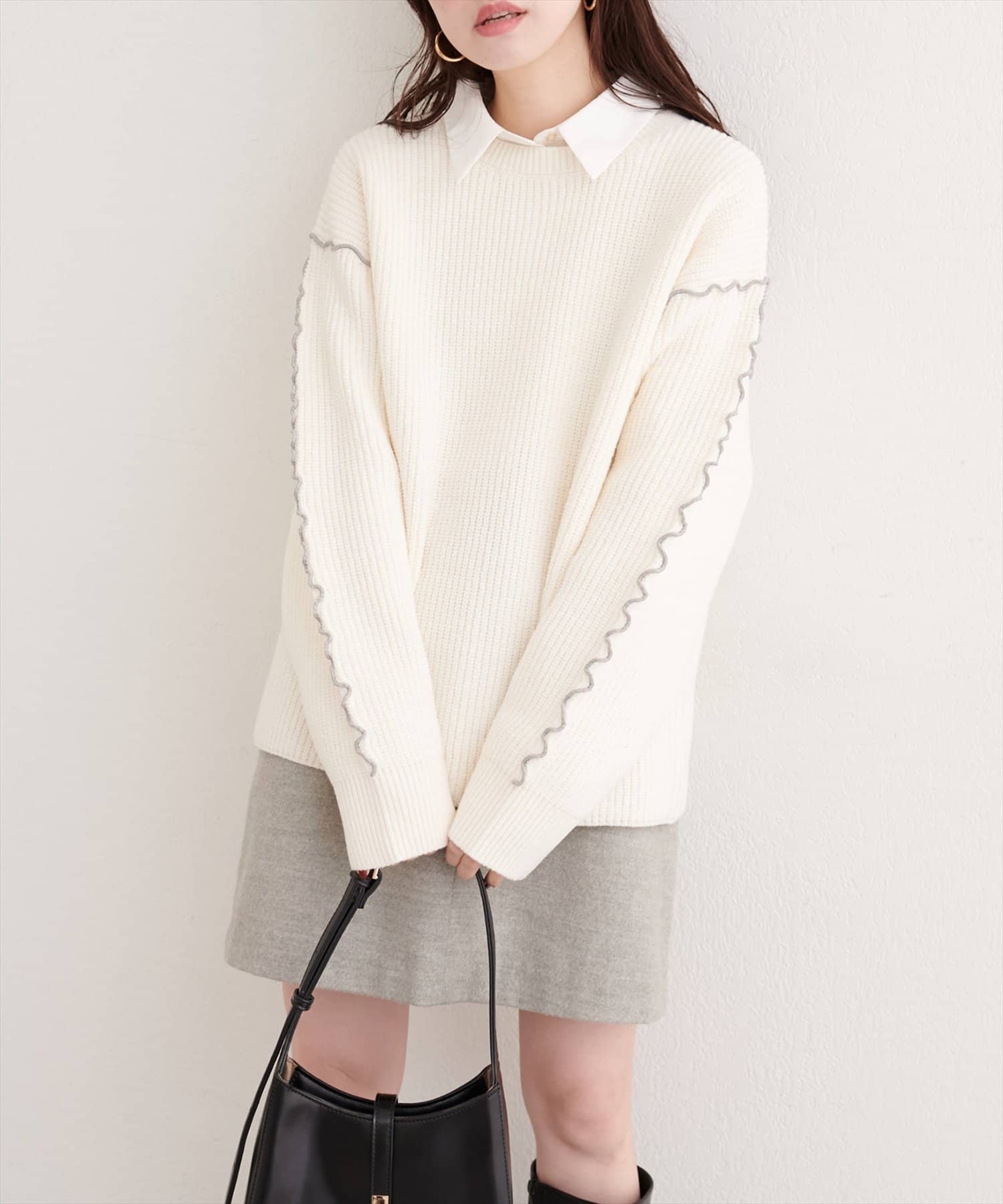 メロー使いニットプルオーバー | natural couture(ナチュラル