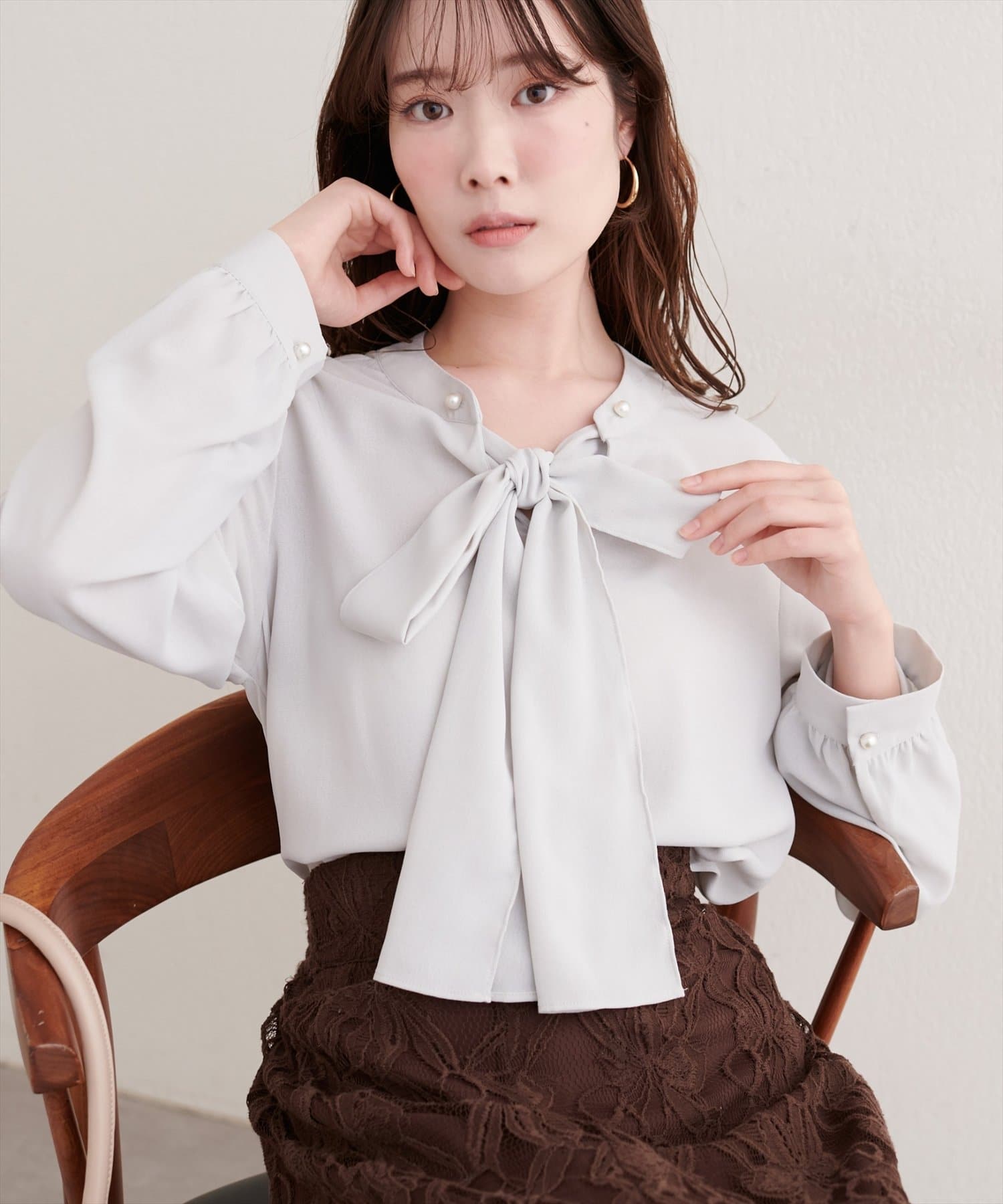 2WAYリボンタイブラウス | natural couture(ナチュラルクチュール