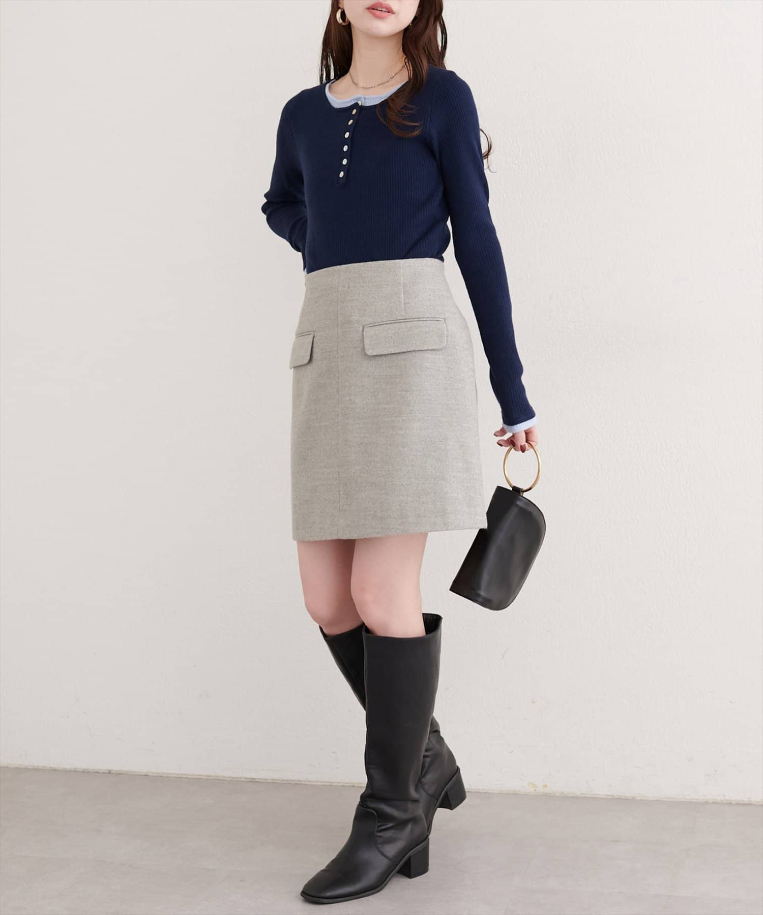 natural couture(ナチュラルクチュール) レイヤードニットプルオーバー