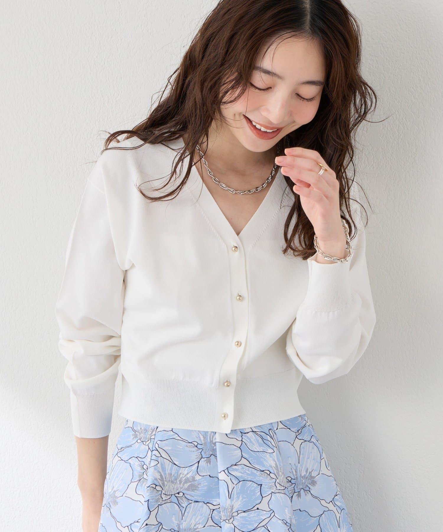 La boutique BonBon(ラブティックボンボン) クールタッチUVクロップドカーディガン