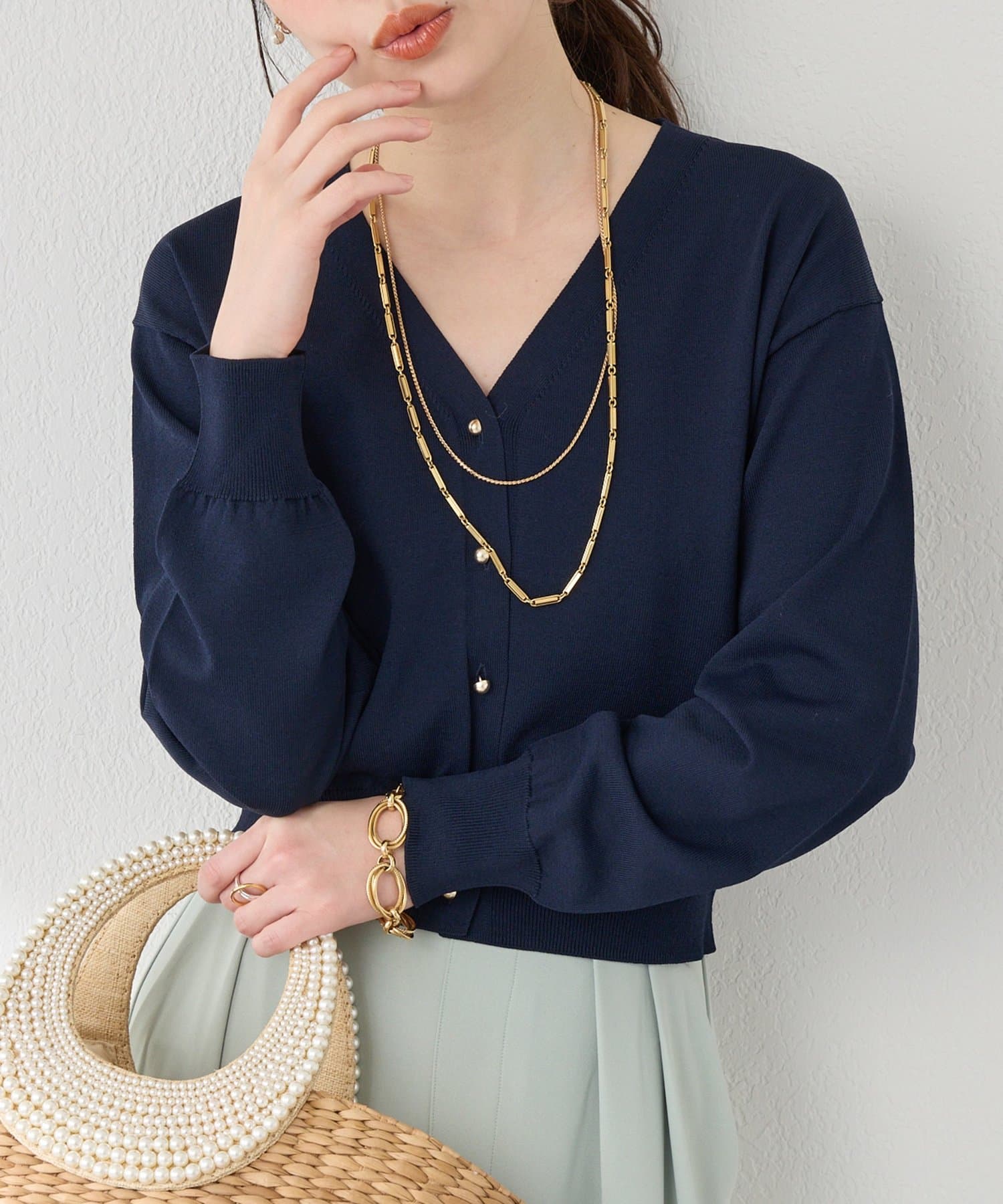 La boutique BonBon(ラブティックボンボン) クールタッチUVクロップドカーディガン