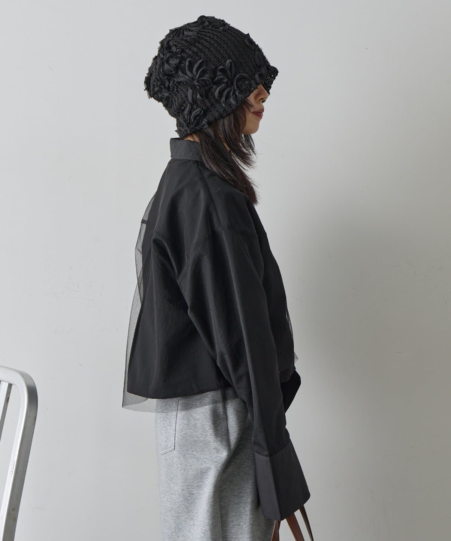 -goocy-(グーシー) チュール被せショートシャツ