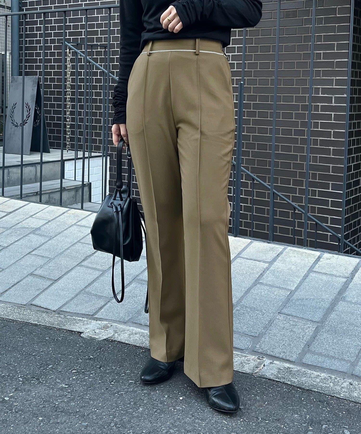 CAPRICIEUX LE'MAGE(カプリシュレマージュ) 【低身長サイズあり】ピンタックフレアパンツ