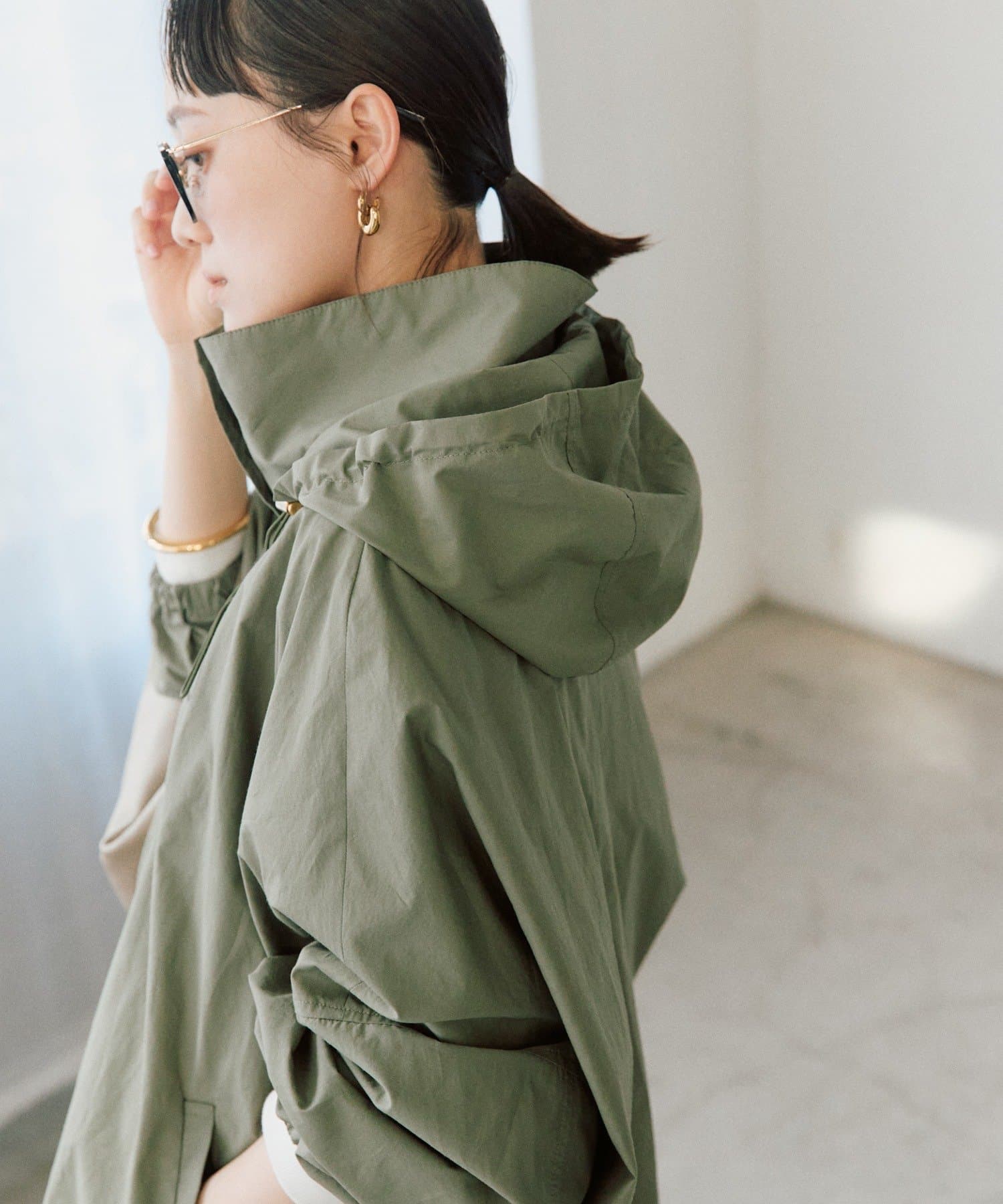 RIVE DROITE(リヴドロワ) 予約【一部EC限定カラー/花粉ガード・撥水加工・UVカット機能】ドルマンフーディライトコート