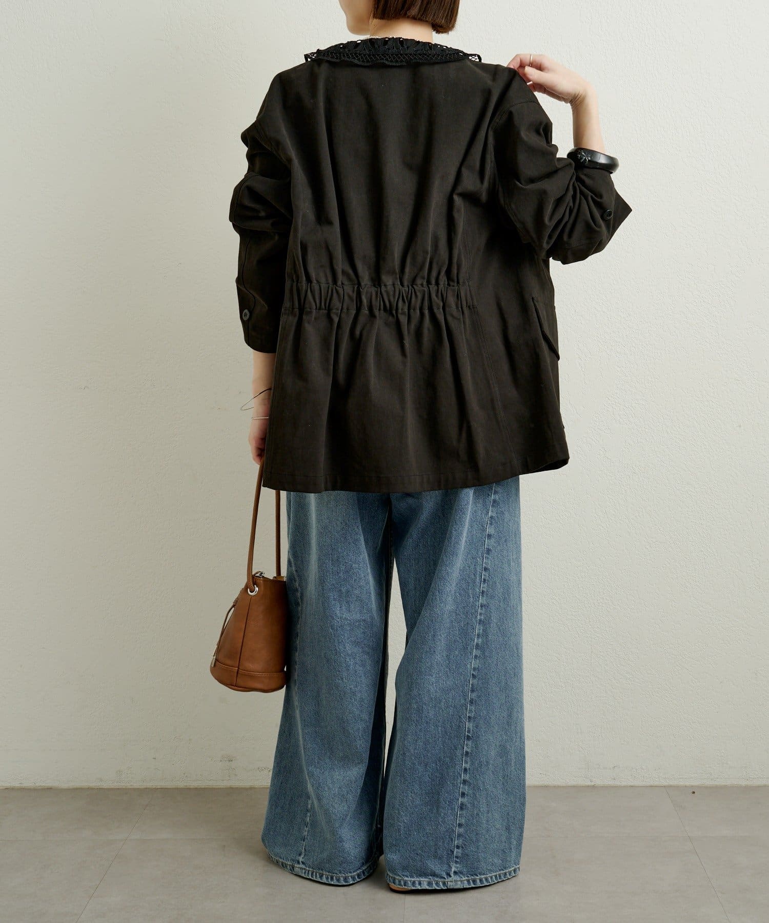 Omekashi(オメカシ) 襟レース付きミリタリージャケット