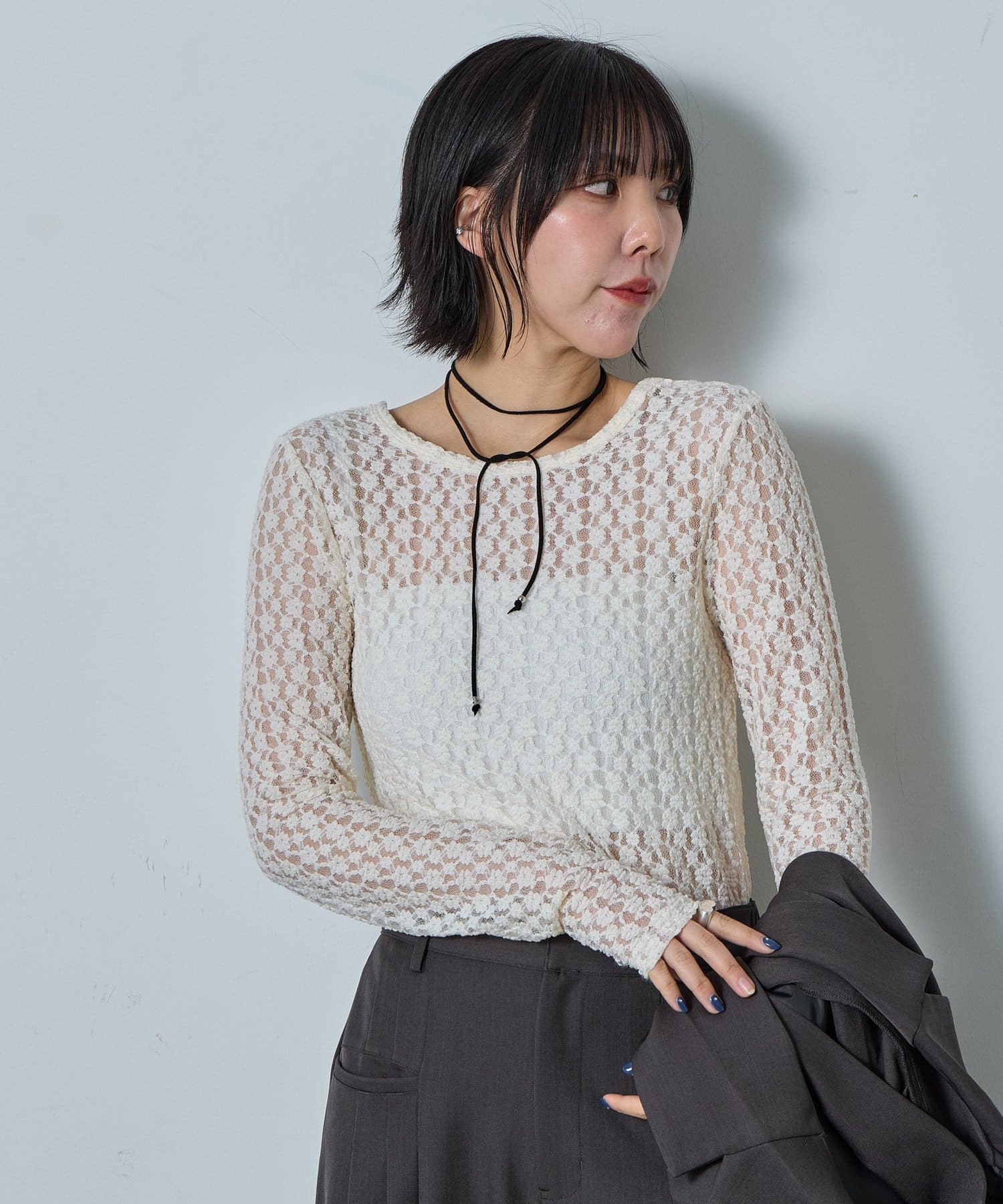 -goocy-(グーシー) 【オケージョン】レースバックオープントップス