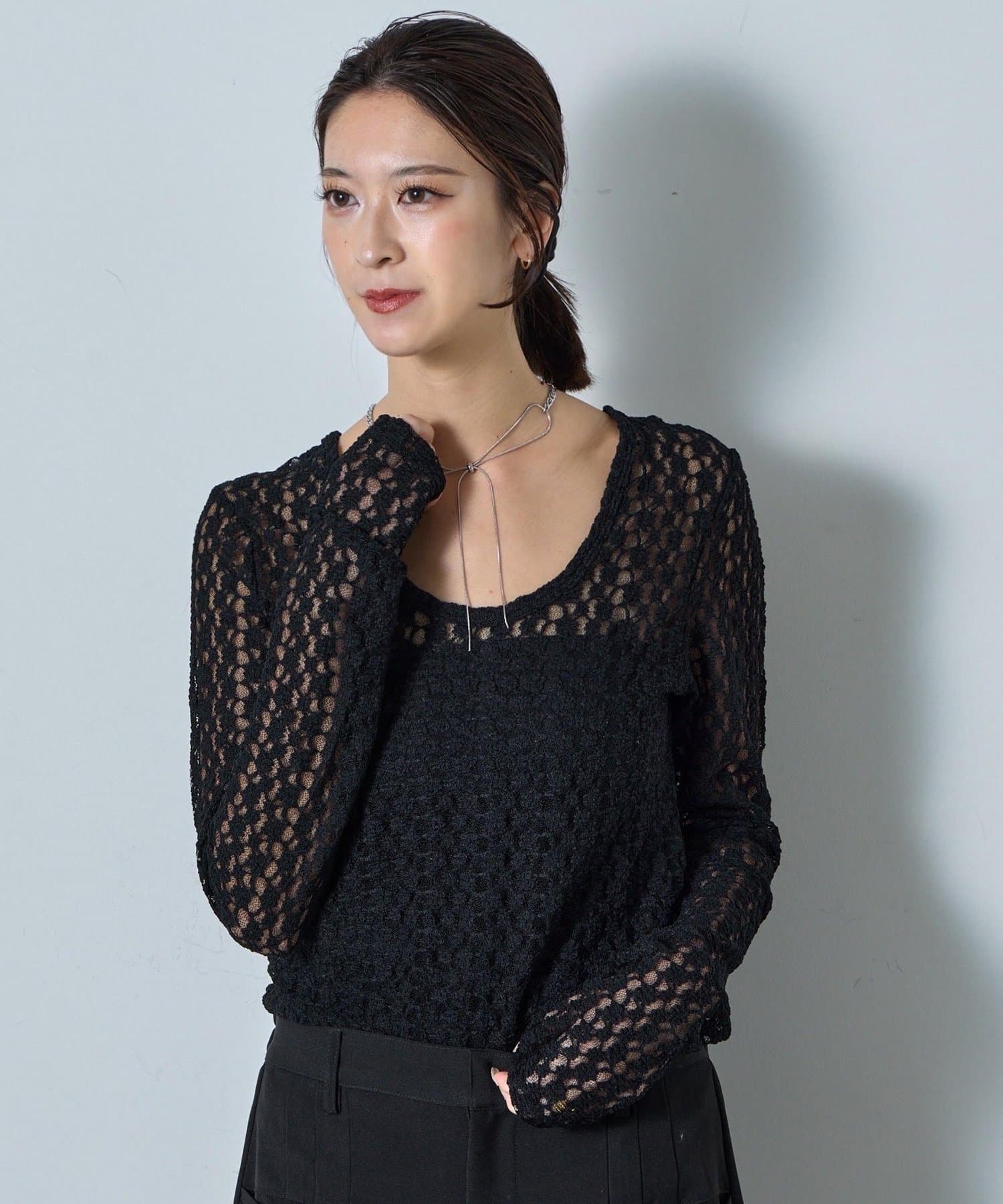 -goocy-(グーシー) 【オケージョン】レースバックオープントップス