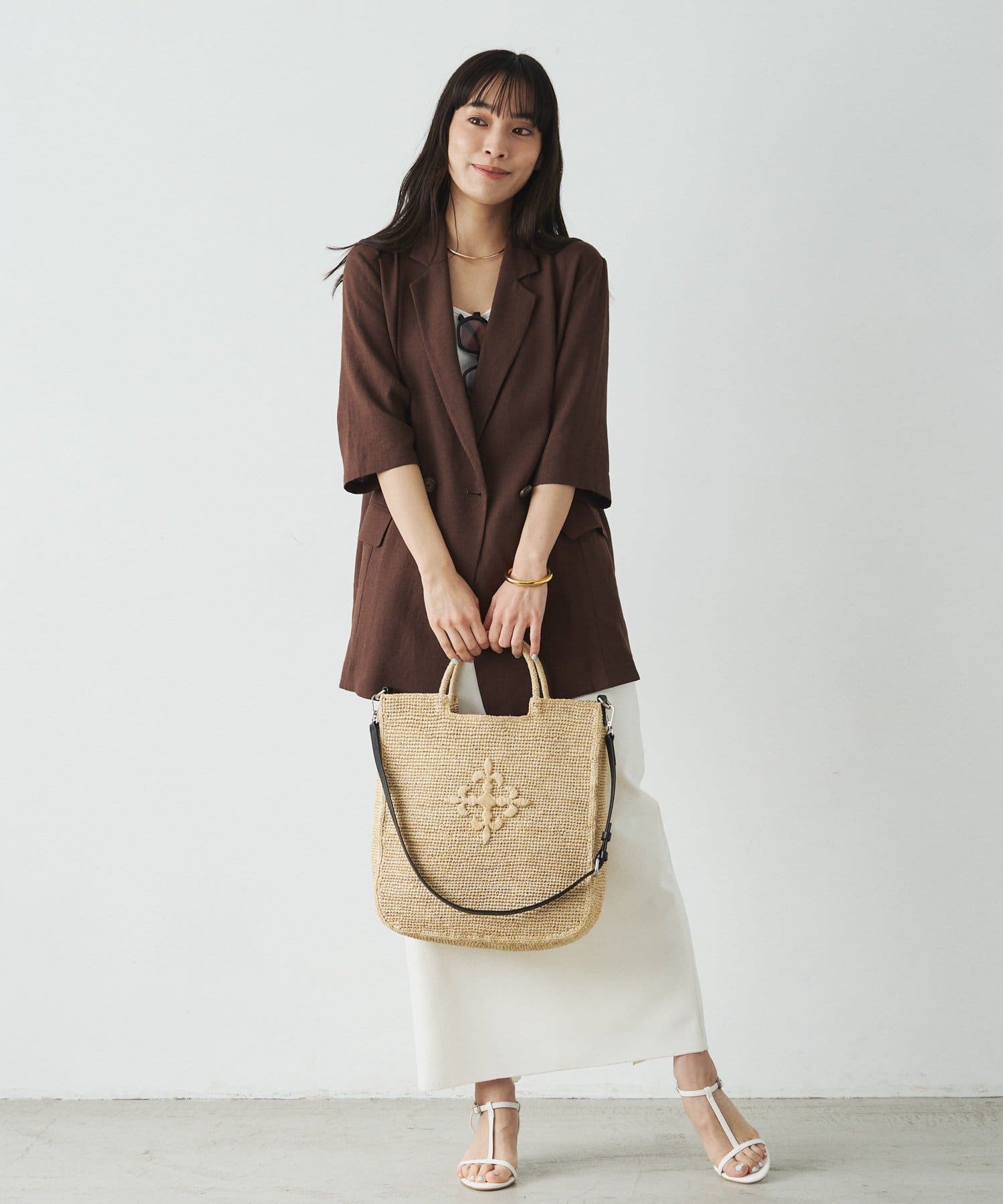 russet(ラシット) インド製ラフィア2WAYトートバッグ