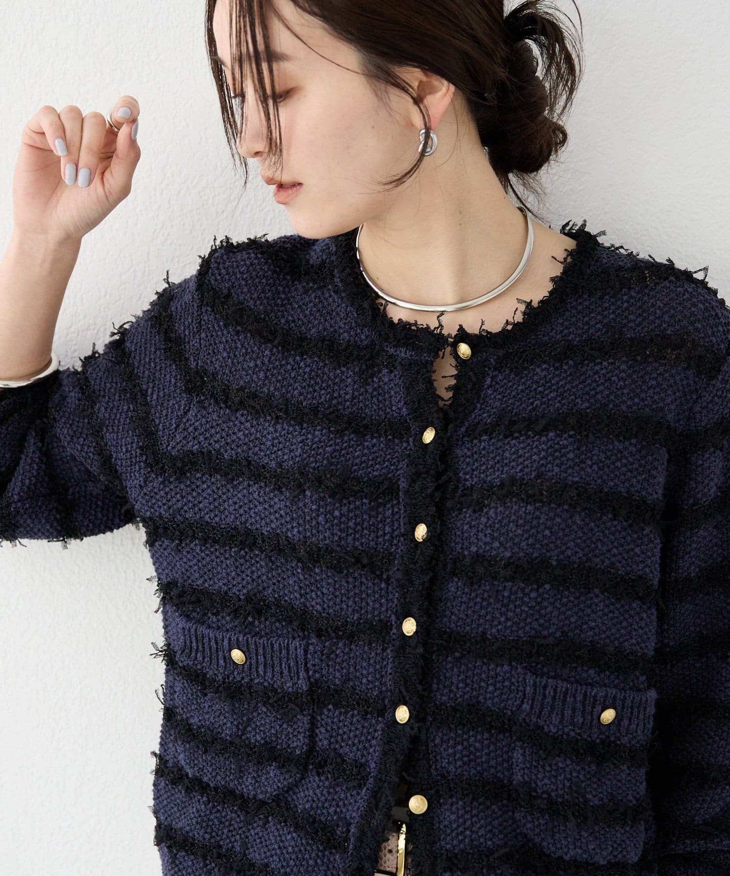 RIVE DROITE(リヴドロワ) 予約【上品見え】ツイードショートカーディガン