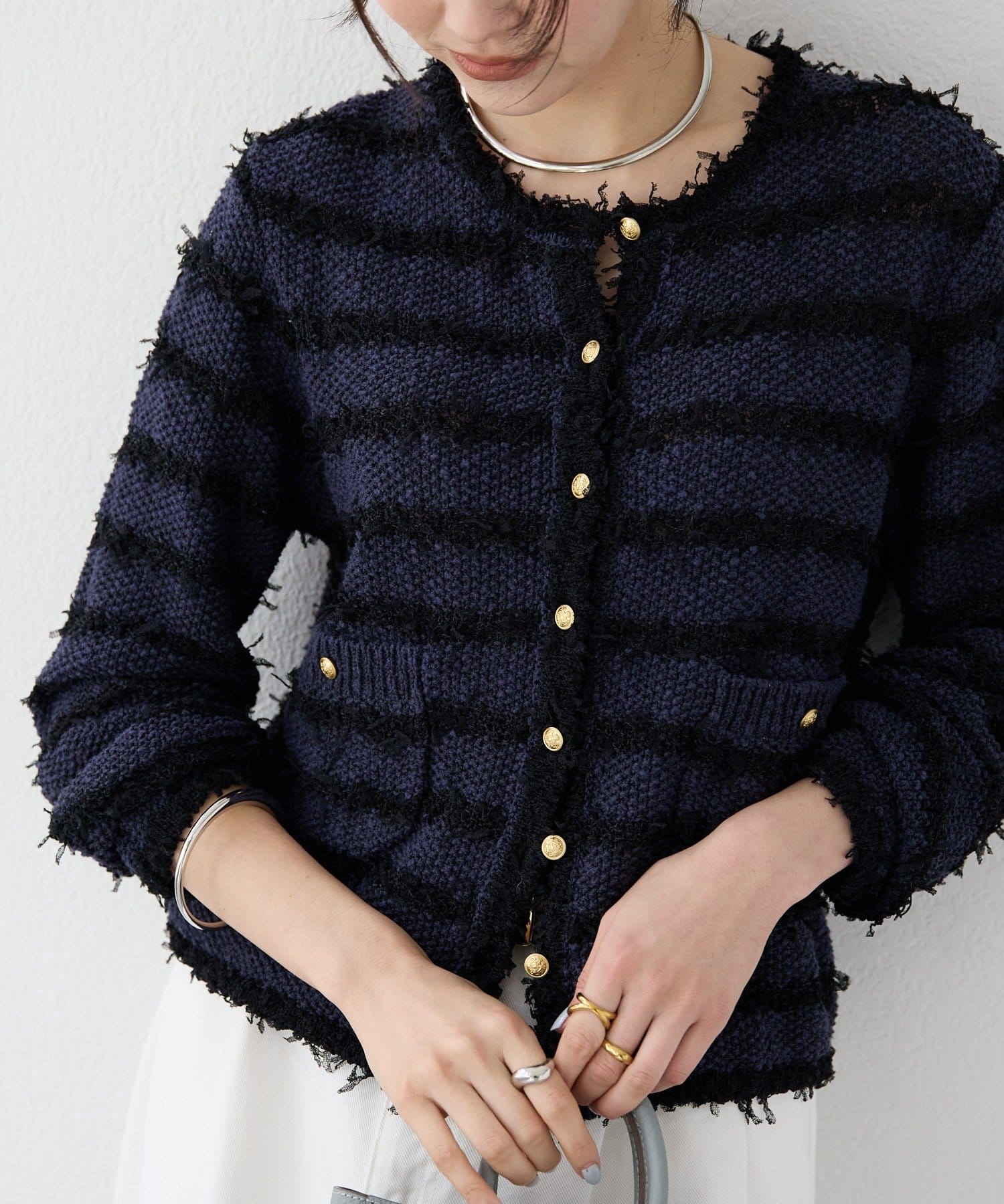 RIVE DROITE(リヴドロワ) 予約【上品見え】ツイードショートカーディガン